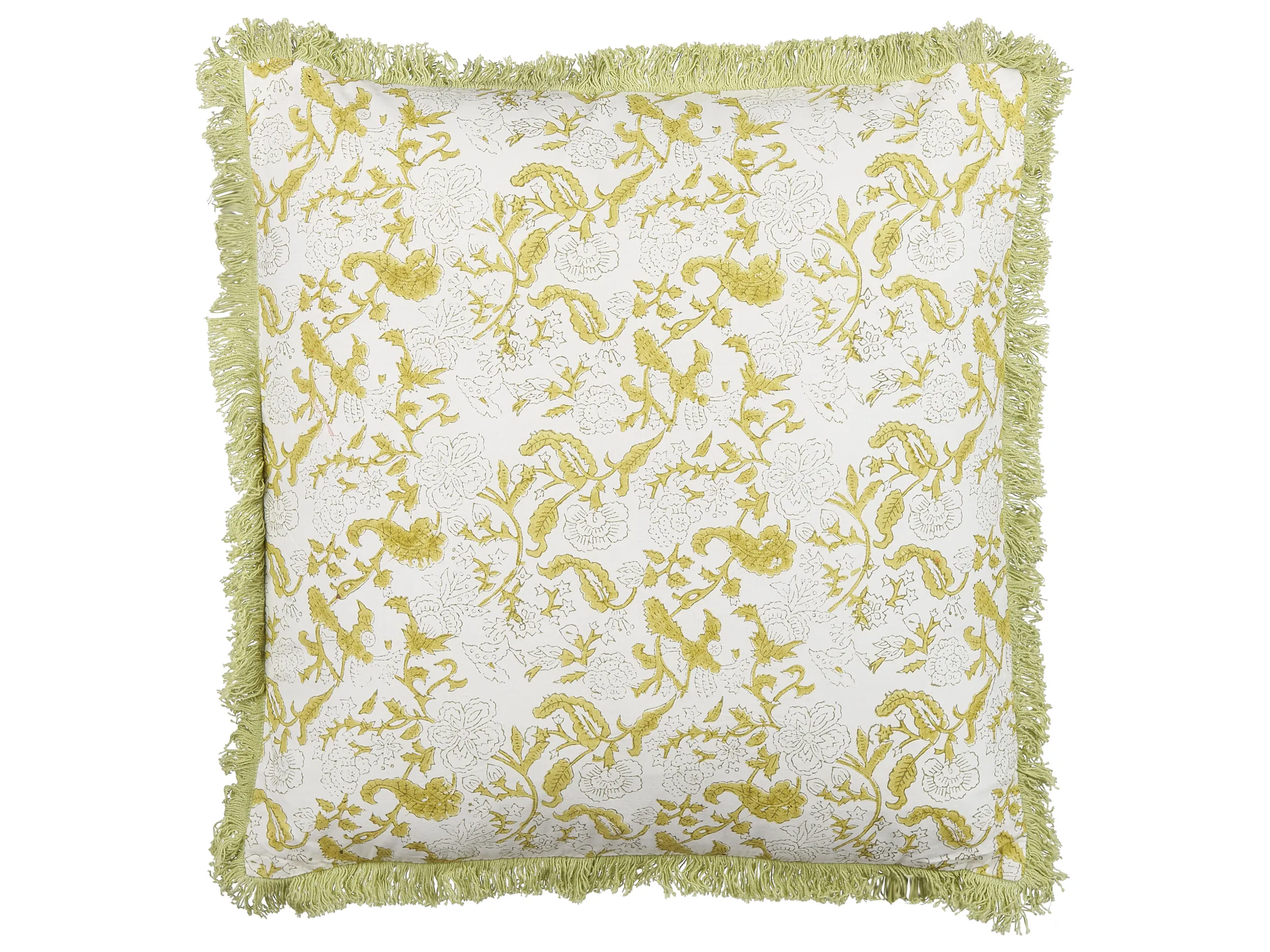 Cojín decorativo FILIX Algodón 45 x 45 cm Verde Patrón floral