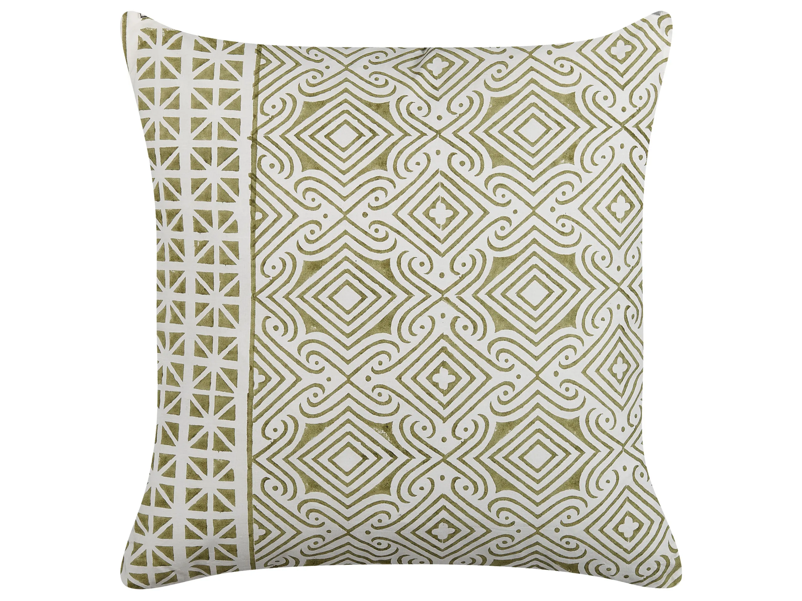 Cojín decorativo LARICS Algodón 45 x 45 cm Verde Patrón oriental