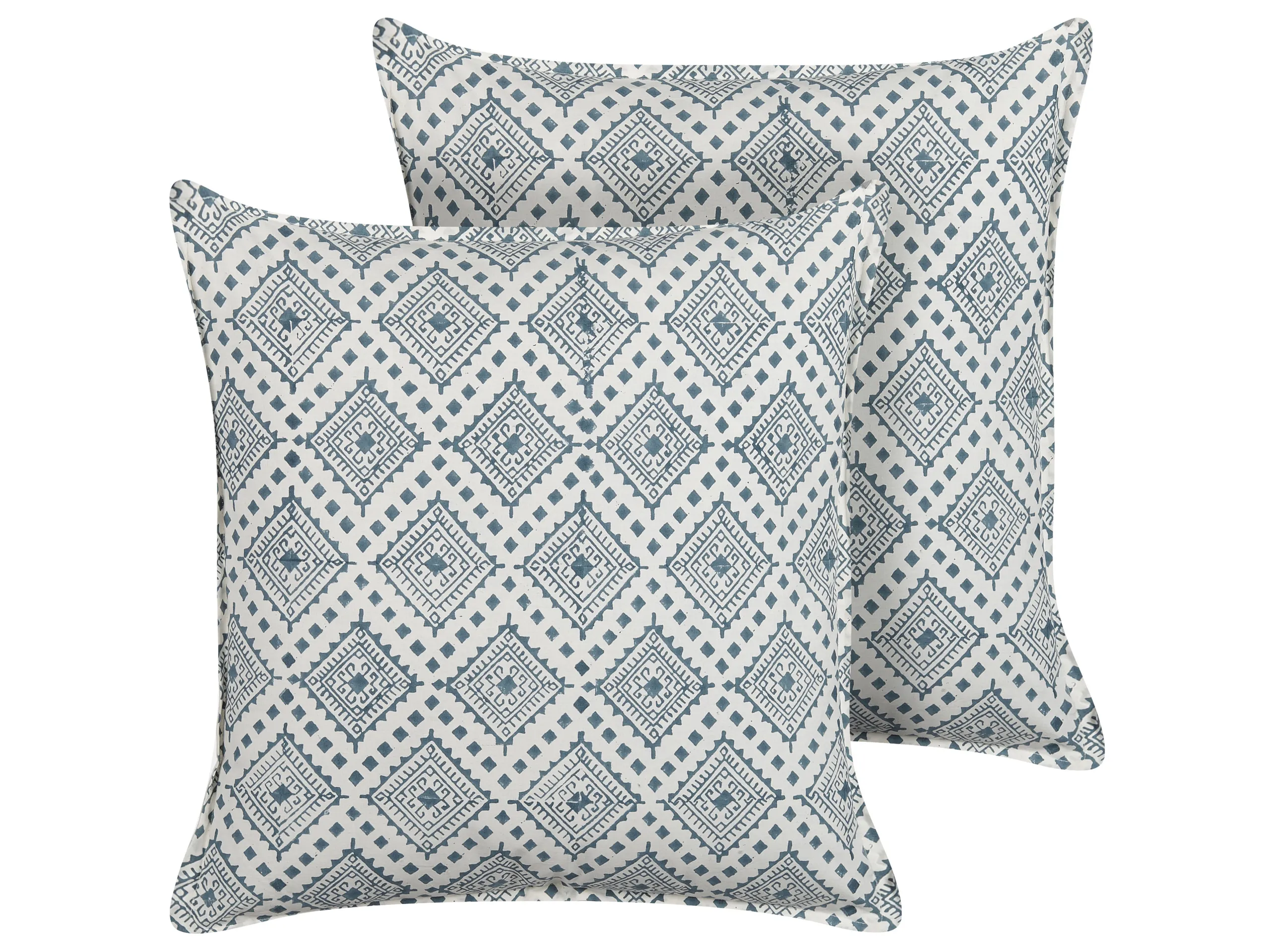 Conjunto de 2 cojines decorativos CORDATA Algodón 45 x 45 cm Azul Patrón oriental