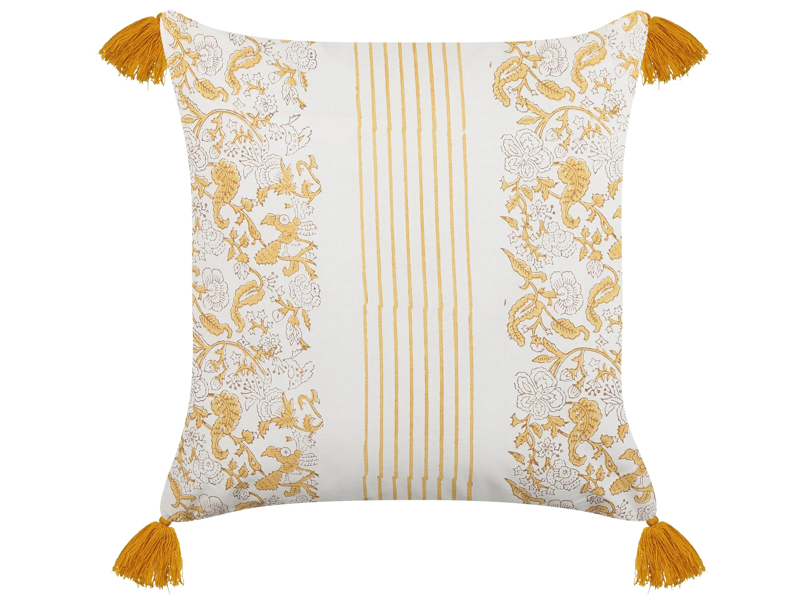 Cojín decorativo BILOBA Algodón 45 x 45 cm Amarillo Patrón floral