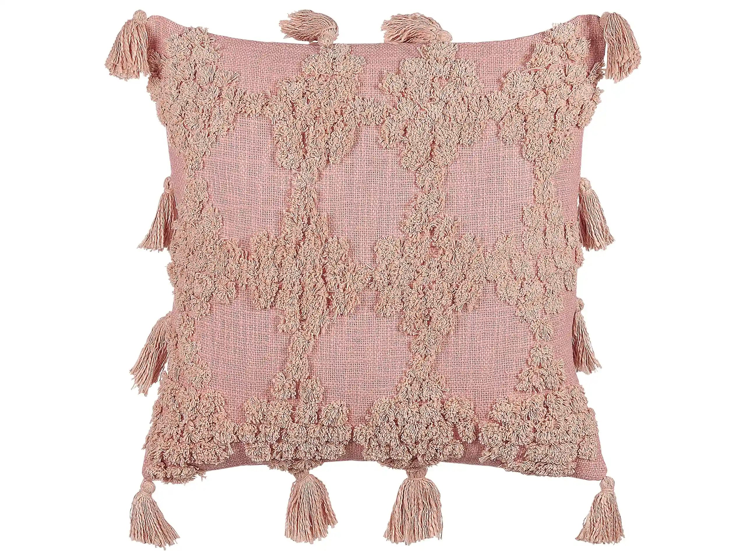 Cojín decorativo TORENIA Algodón 45 x 45 cm Rosa Patrón geométrico