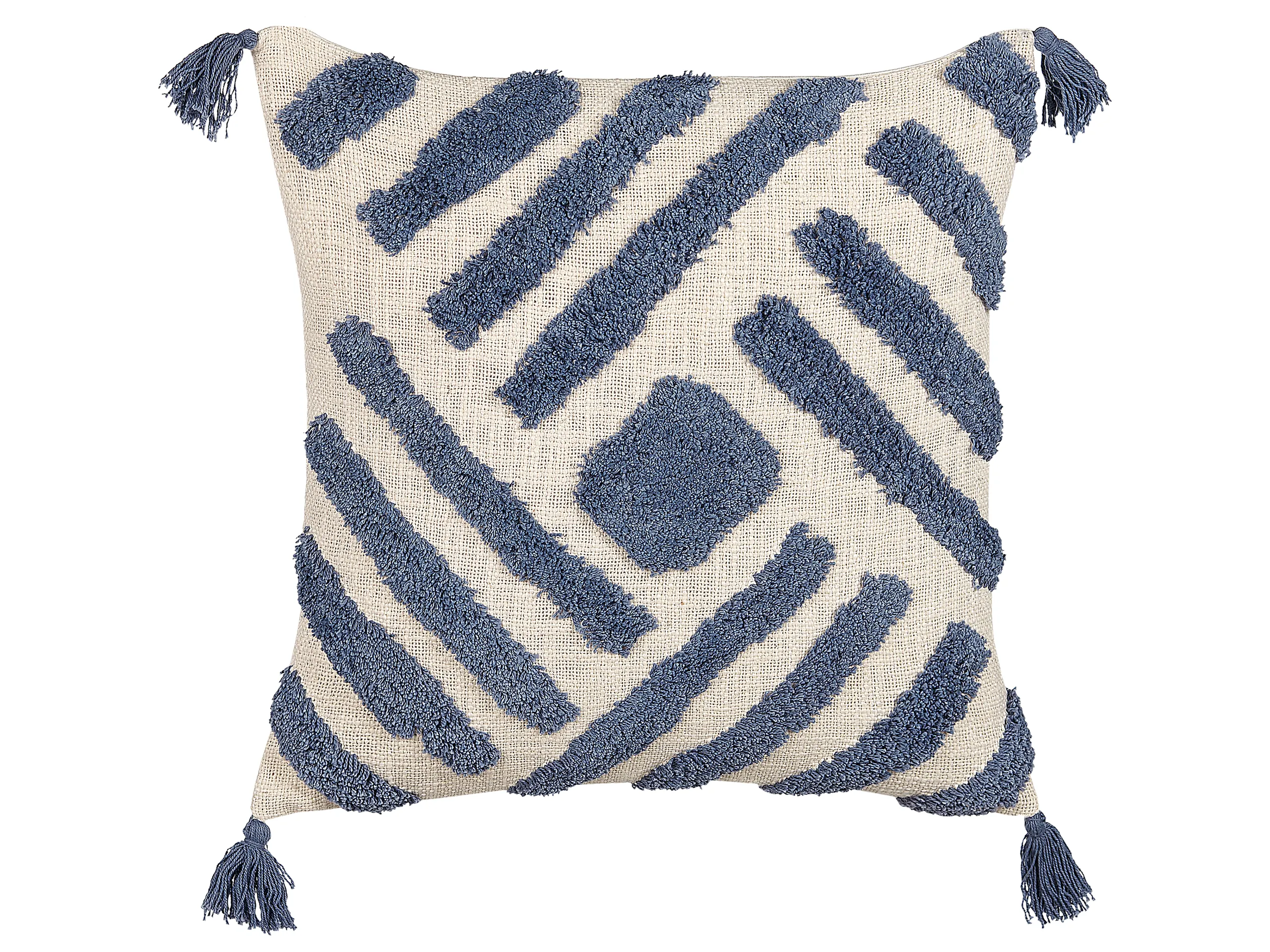 Cojín decorativo JACARANDA Algodón 45 x 45 cm Azul Patrón geométrico