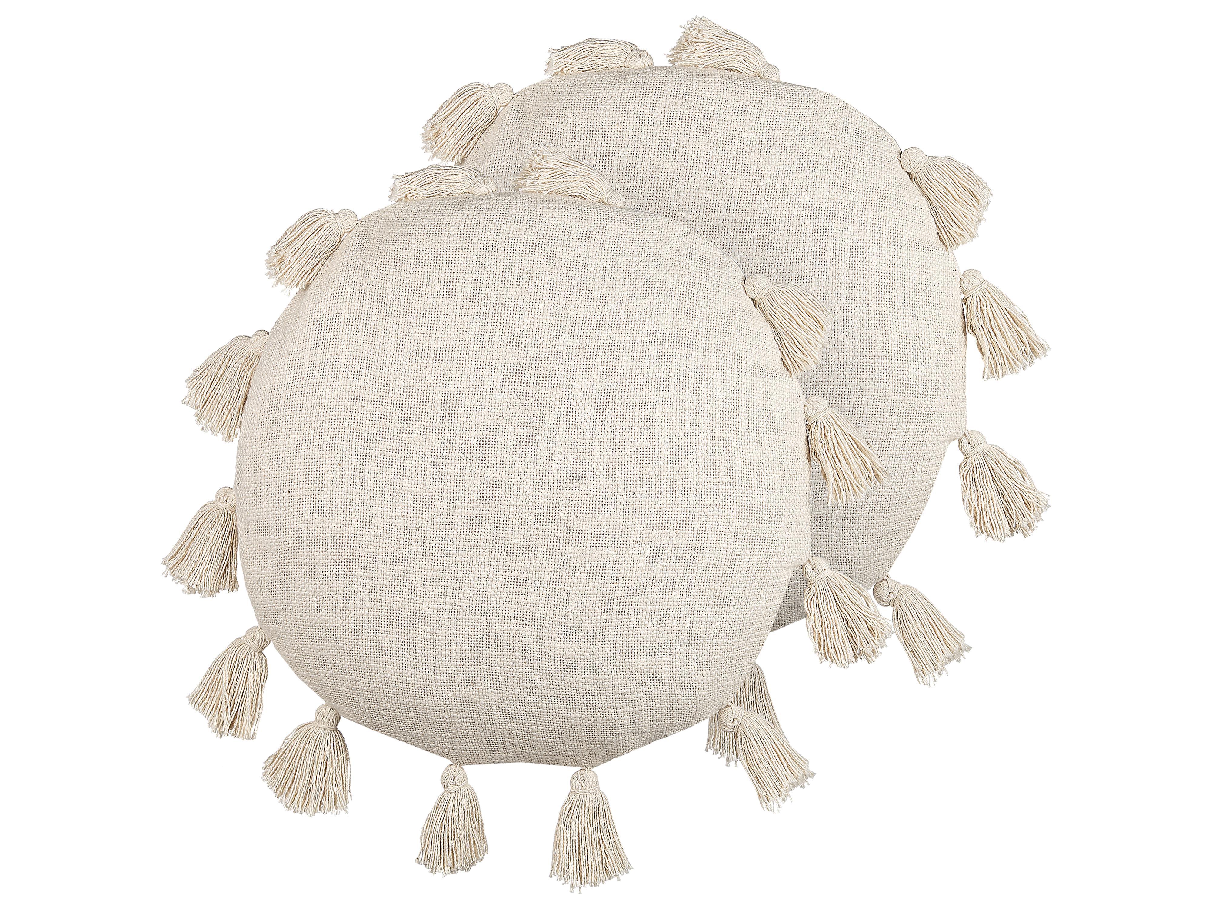 Conjunto de 2 cojines decorativos MADIA Algodón 45 x 45 cm Beige claro Liso
