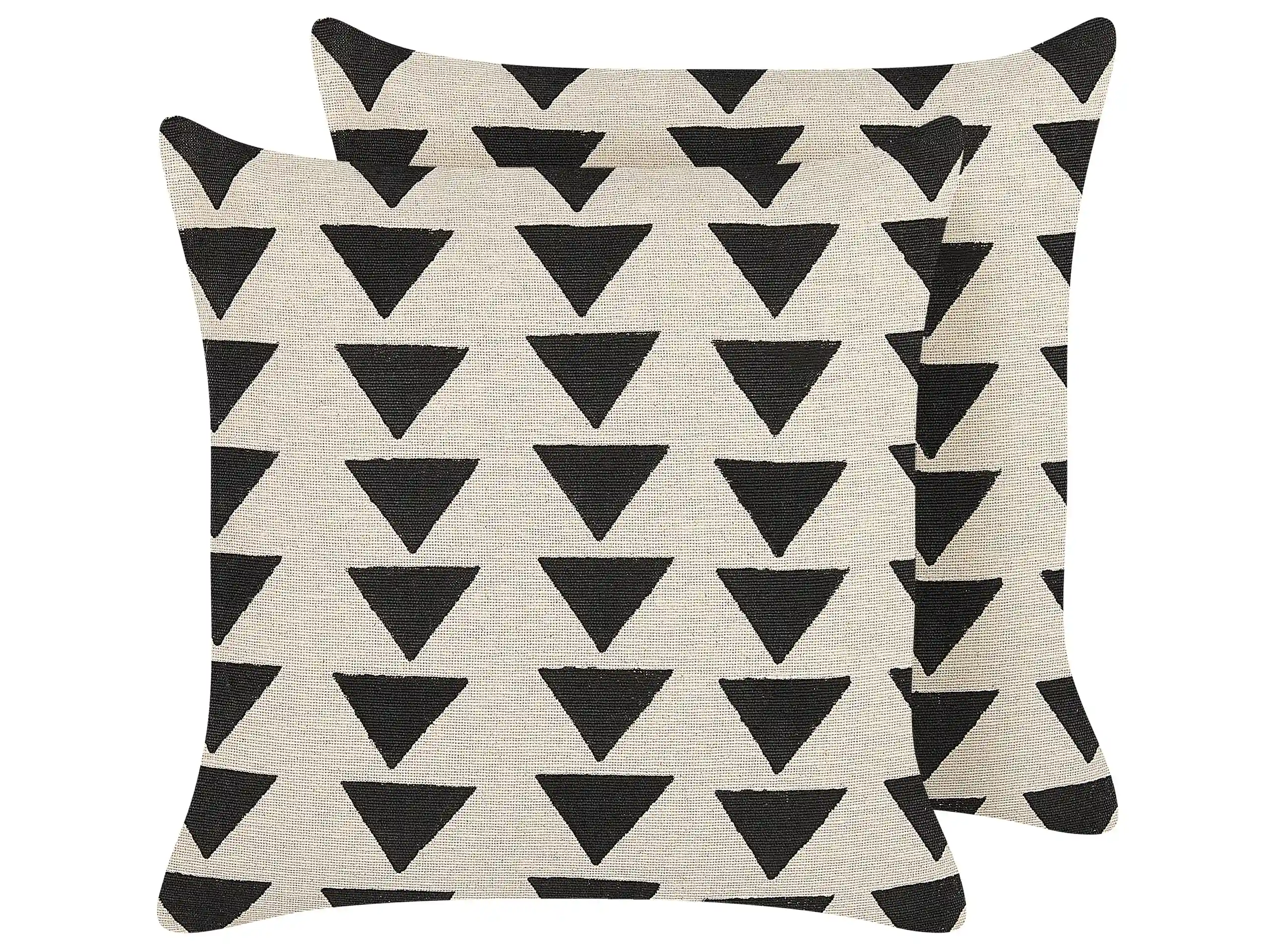 Conjunto de 2 cojines decorativos CERCIS Algodón 45 x 45 cm Beige Patrón geométrico