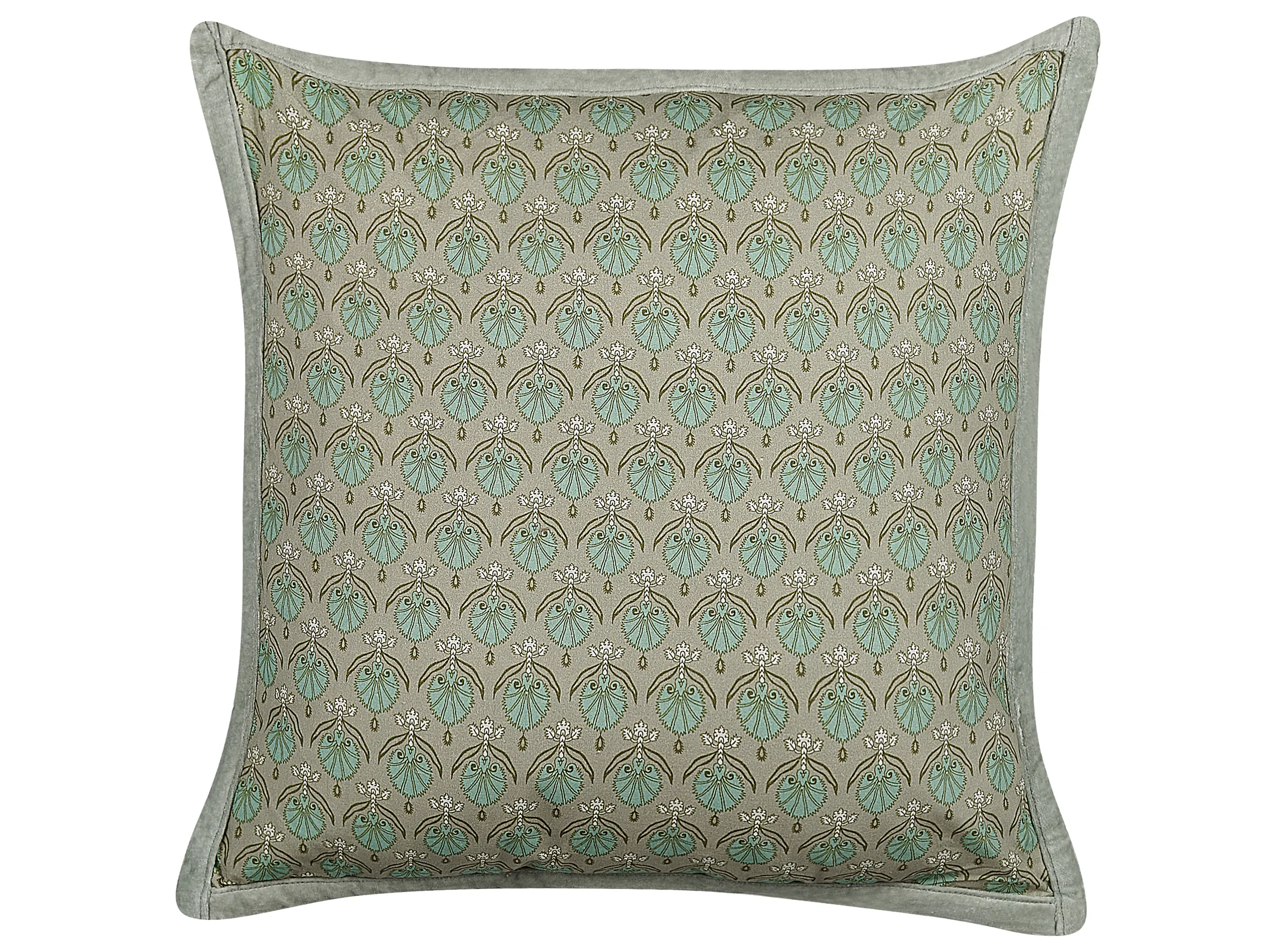 Cojín decorativo PICTUS Terciopelo 45 x 45 cm Verde Patrón de plantas