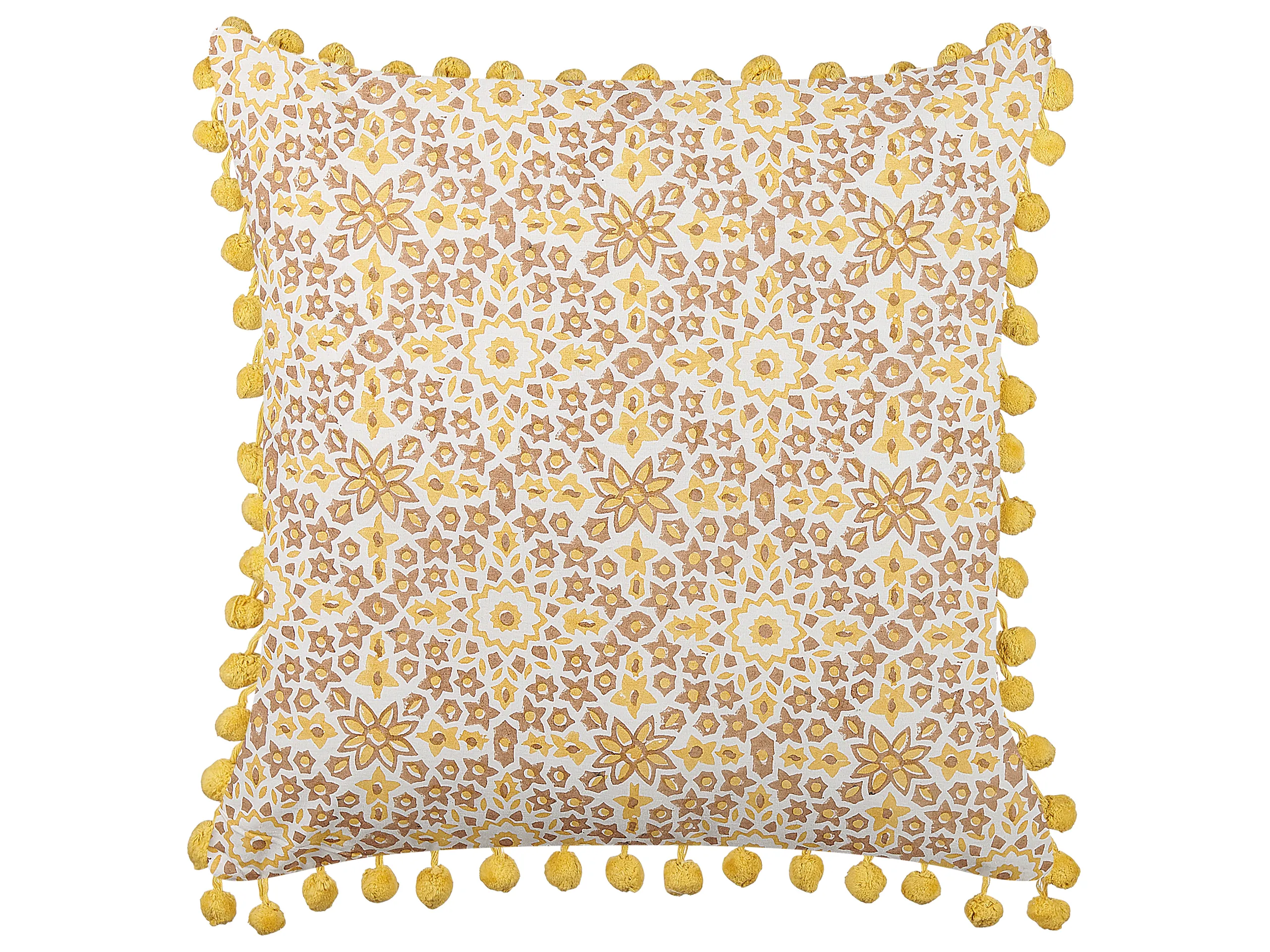 Cojín decorativo LYCROIS Algodón 45 x 45 cm Amarillo Patrón floral