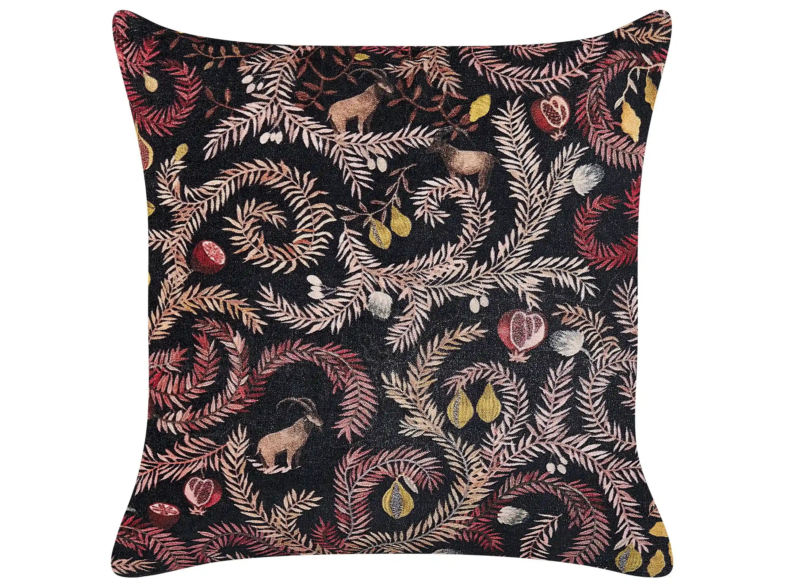 Cojín decorativo RICINUS Terciopelo 45 x 45 cm Negro Patrón oriental