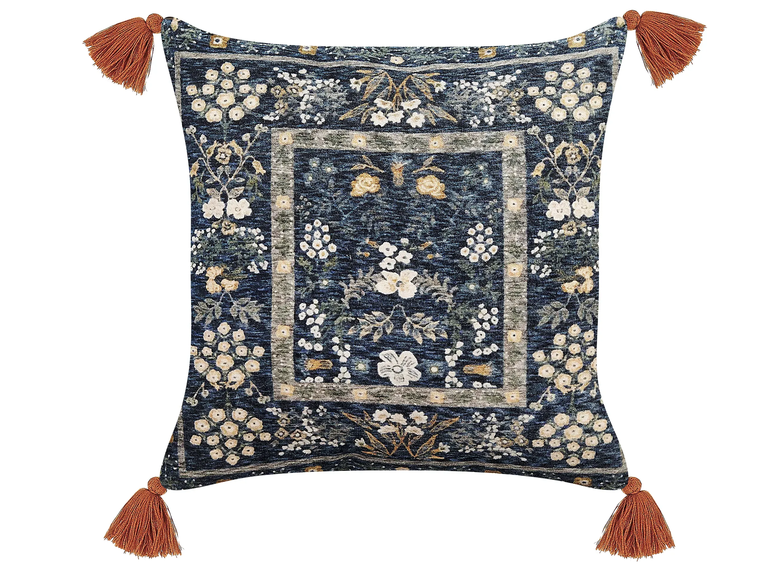 Cojín decorativo PANAX Terciopelo 45 x 45 cm Multicolor Patrón floral
