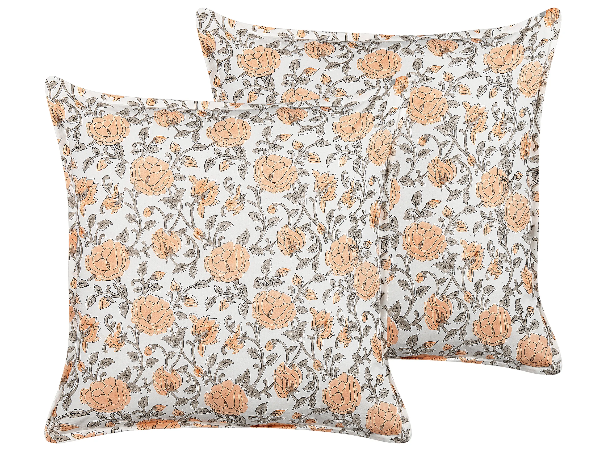 Conjunto de 2 cojines decorativos MEADIA Algodón 45 x 45 cm Rojo Patrón floral
