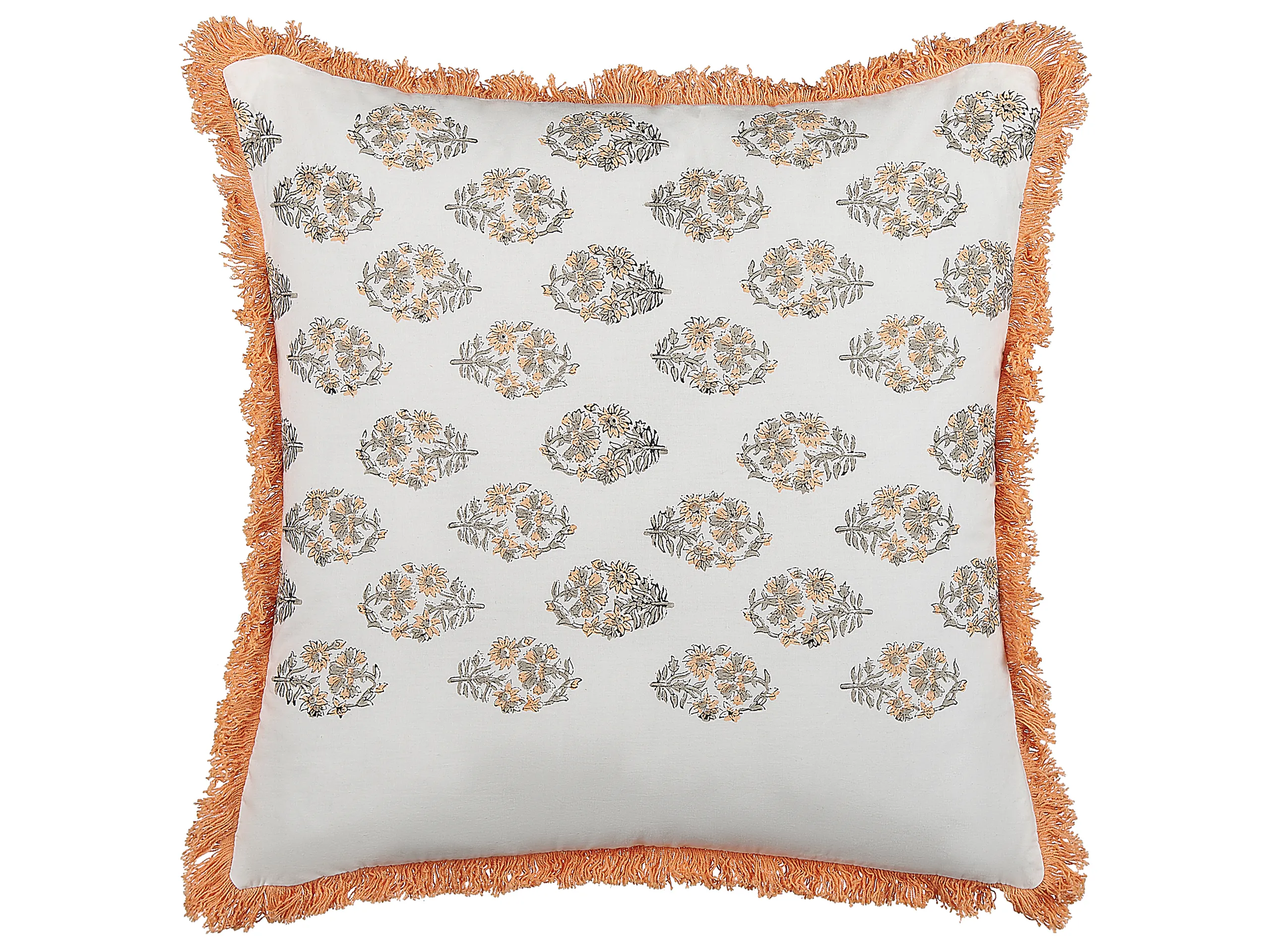 Cojín decorativo SATIVUS Algodón 45 x 45 cm Naranja Patrón floral