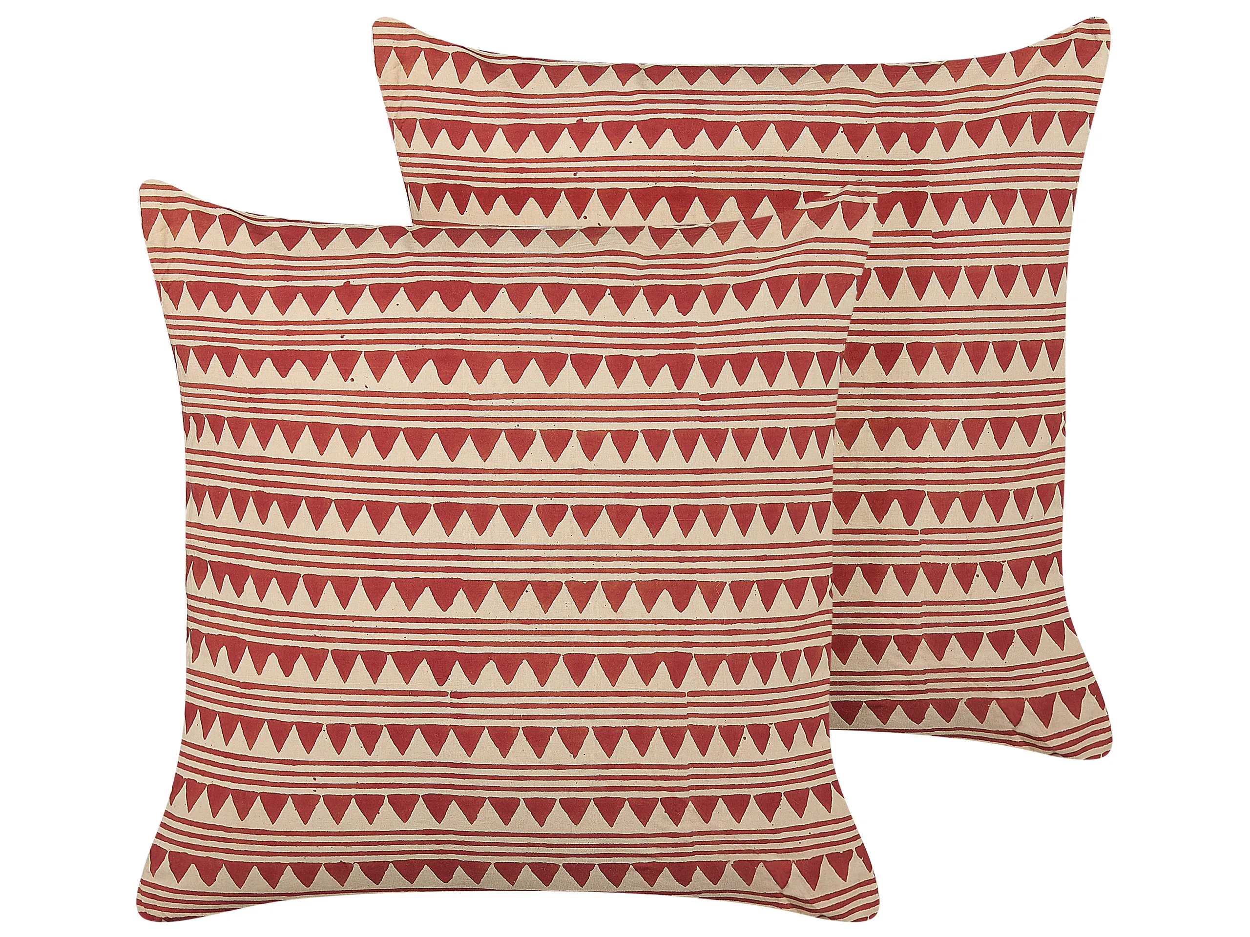 Conjunto de 2 cojines decorativos DEGLUPTA Algodón 45 x 45 cm Rojo Patrón chevrón