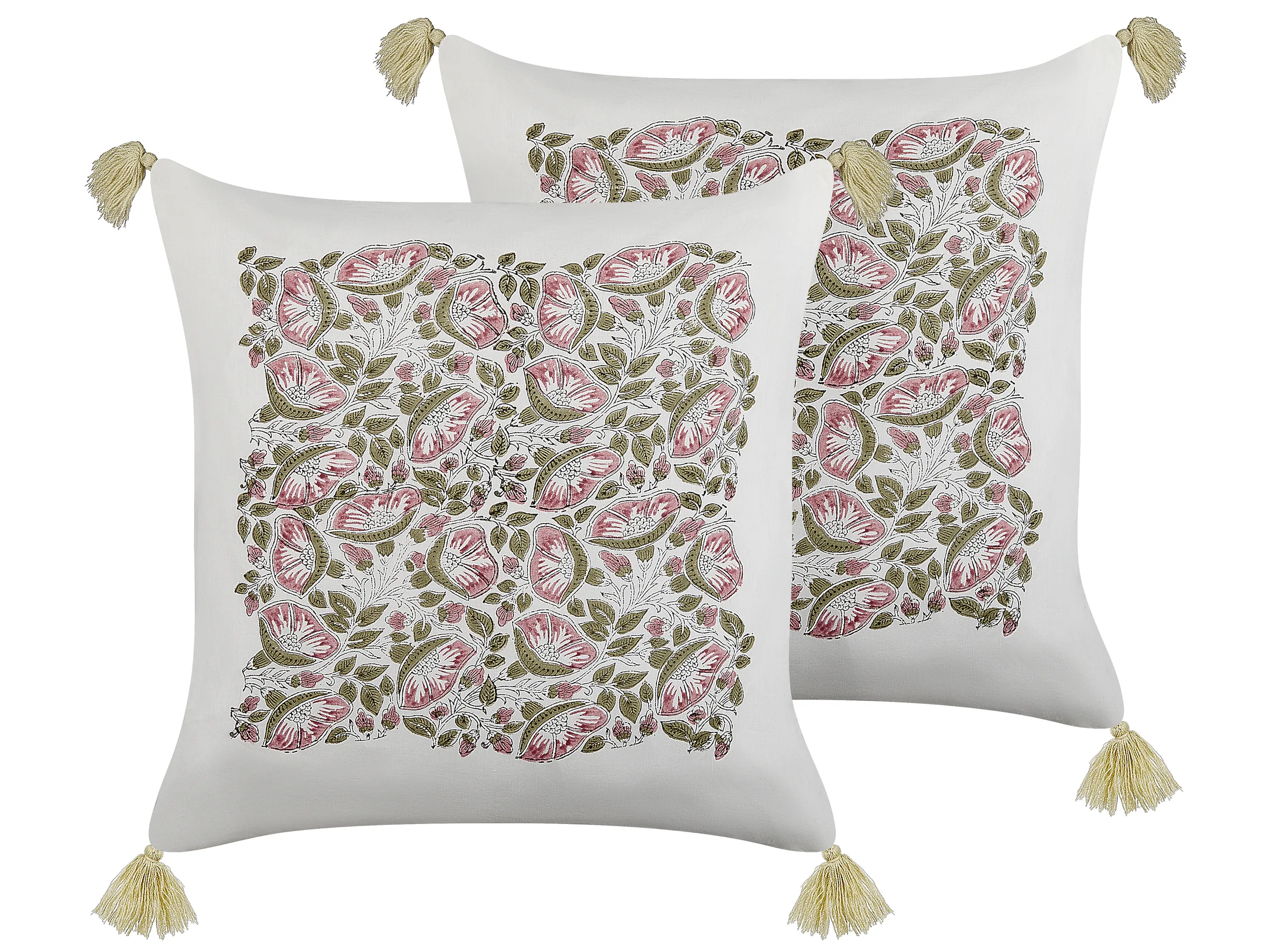 Conjunto de 2 cojines decorativos CARISSA Algodón 45 x 45 cm Multicolor Patrón floral