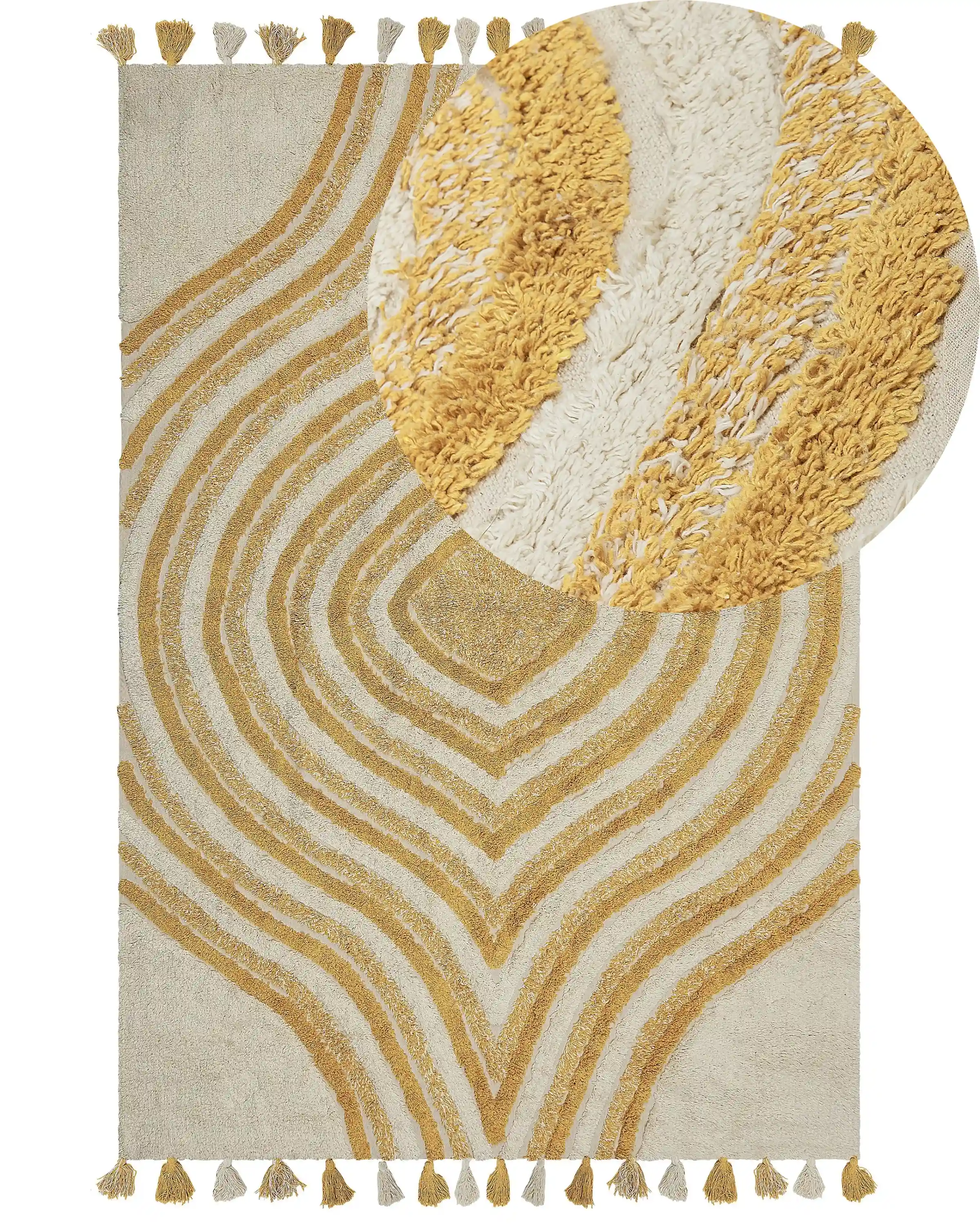 Alfombra BINGOL Amarillo 160 x 230 cm Algodón