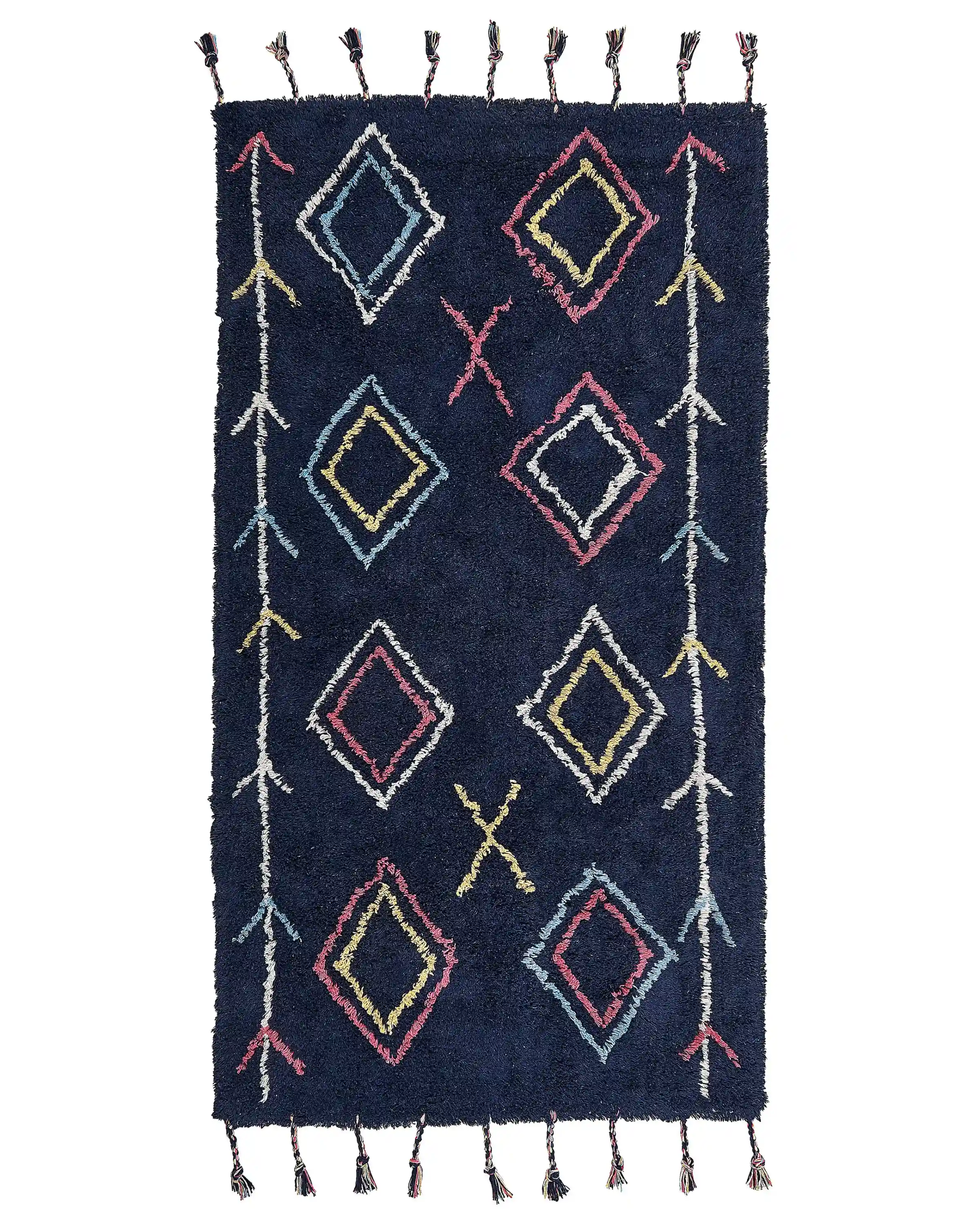 Alfombra CORUM Negro 80 x 150 cm Algodón