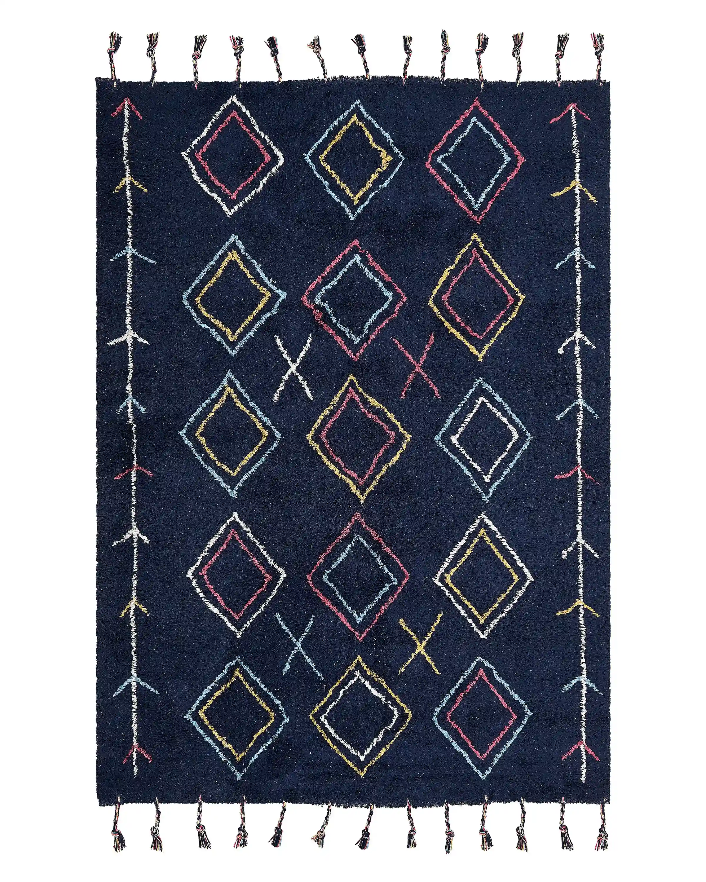 Alfombra CORUM Negro 140 x 200 cm Algodón