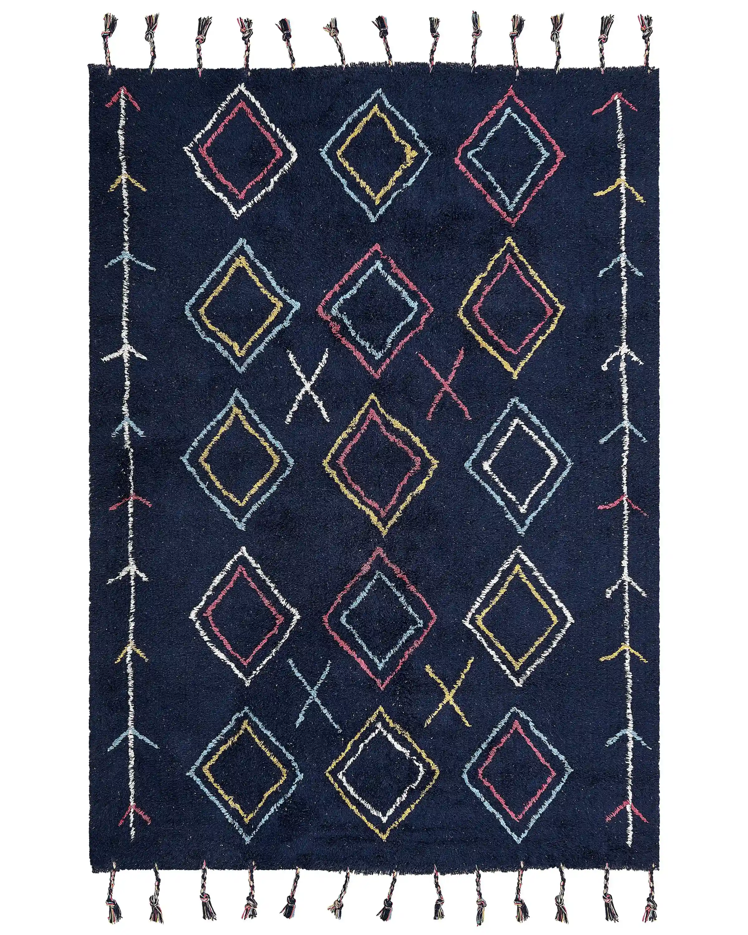 Alfombra CORUM Negro 160 x 230 cm Algodón