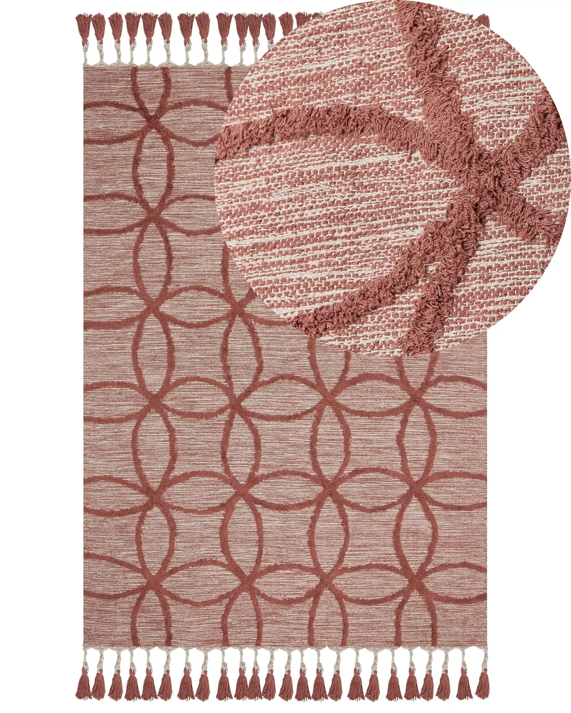 Alfombra KIRSEHIR Rojo 140 x 200 cm Algodón