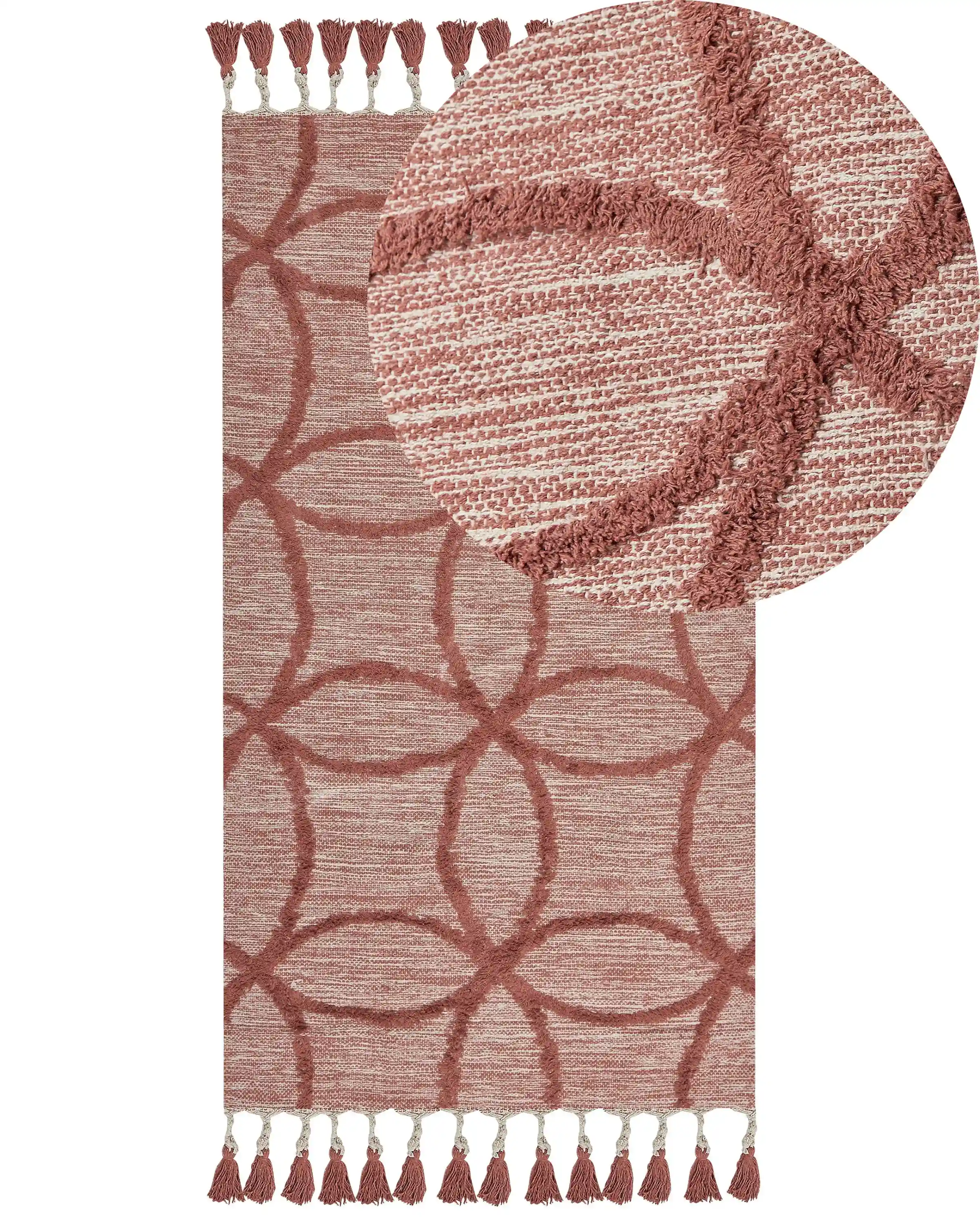 Alfombra KIRSEHIR Rojo 80 x 150 cm Algodón
