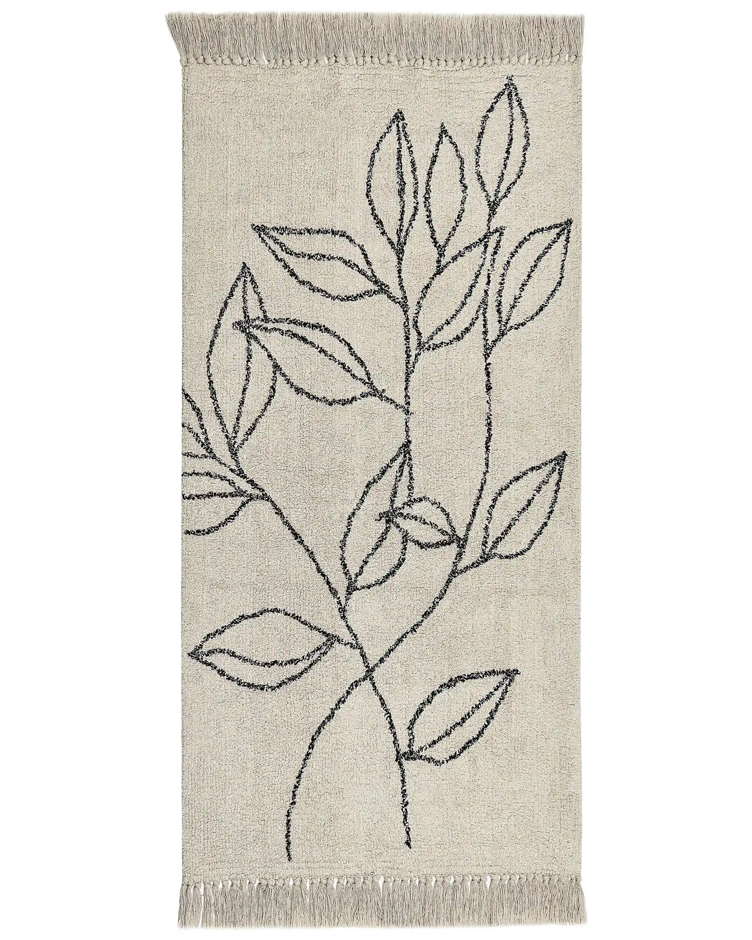 Alfombra SAZLI Beige 80 x 150 cm Algodón