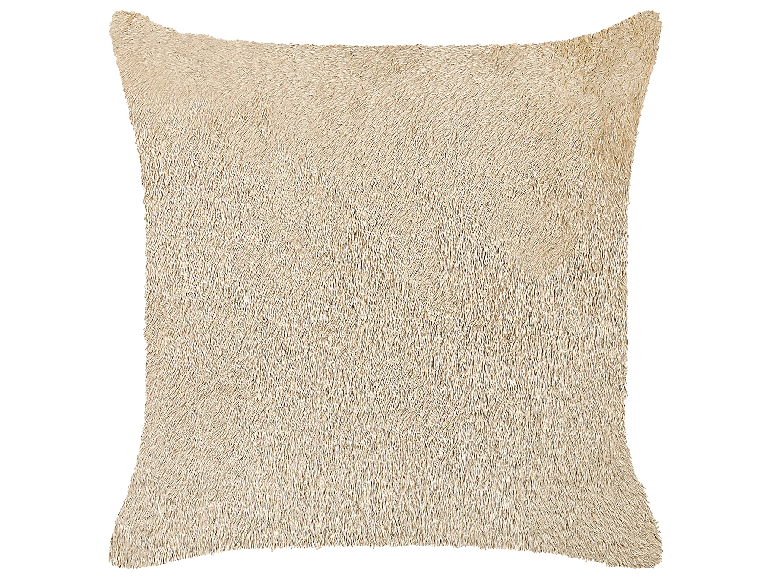 Cojín decorativo PILEA Pelo sintético 45 x 45 cm Beige Liso