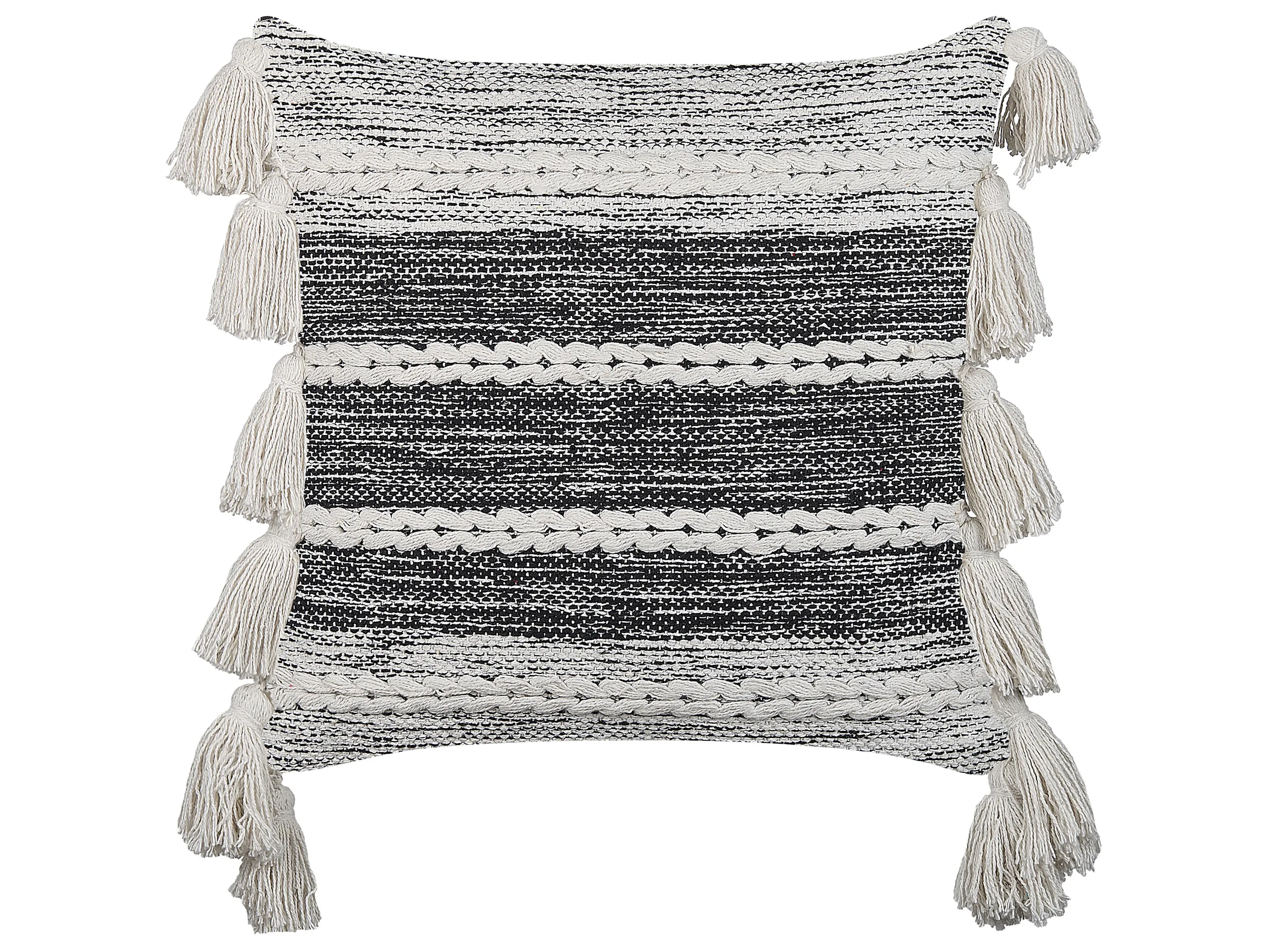 Cojín decorativo ROCHEA Algodón 45 x 45 cm Negro A rayas