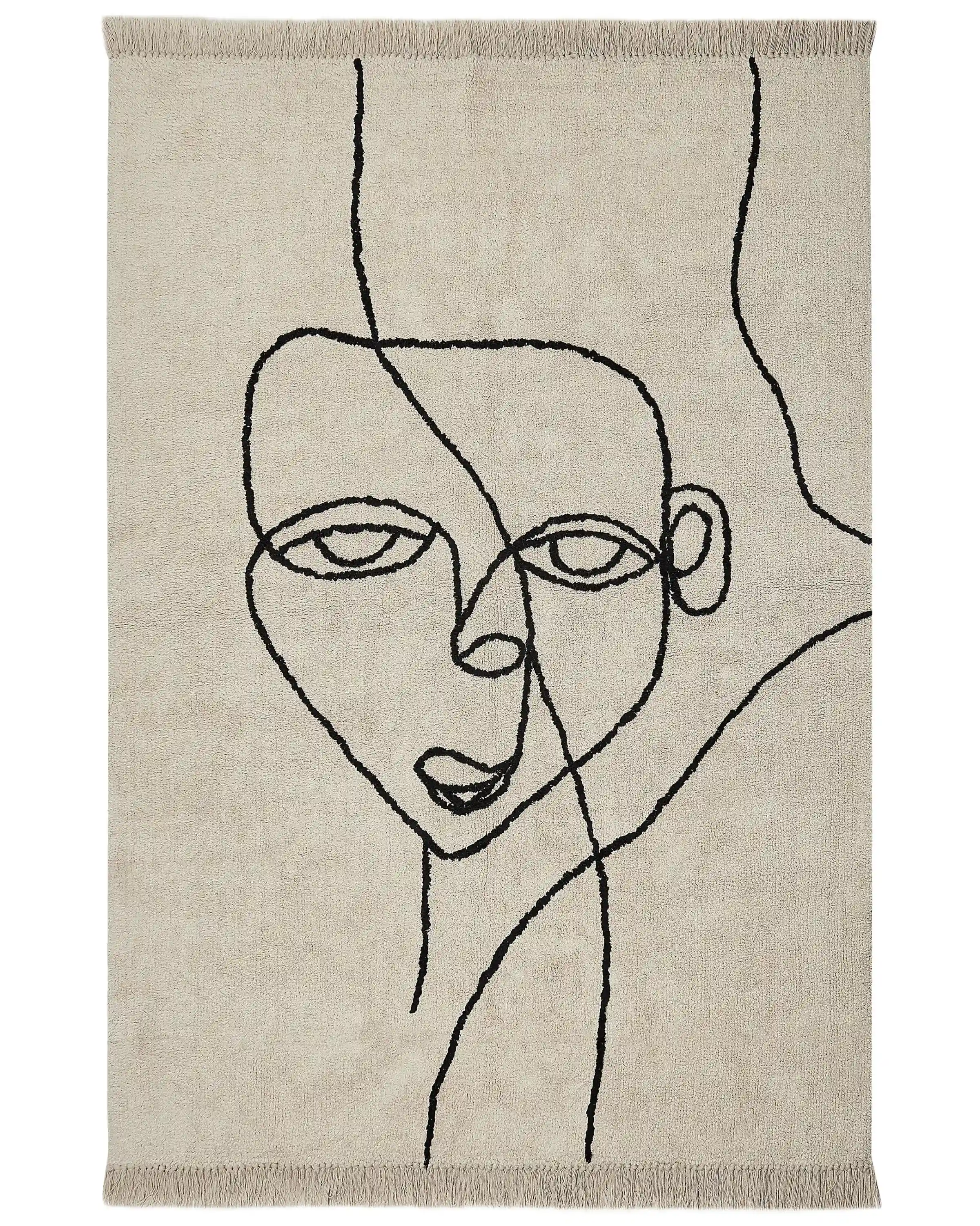 Alfombra NURU Beige claro 160 x 230 cm Algodón
