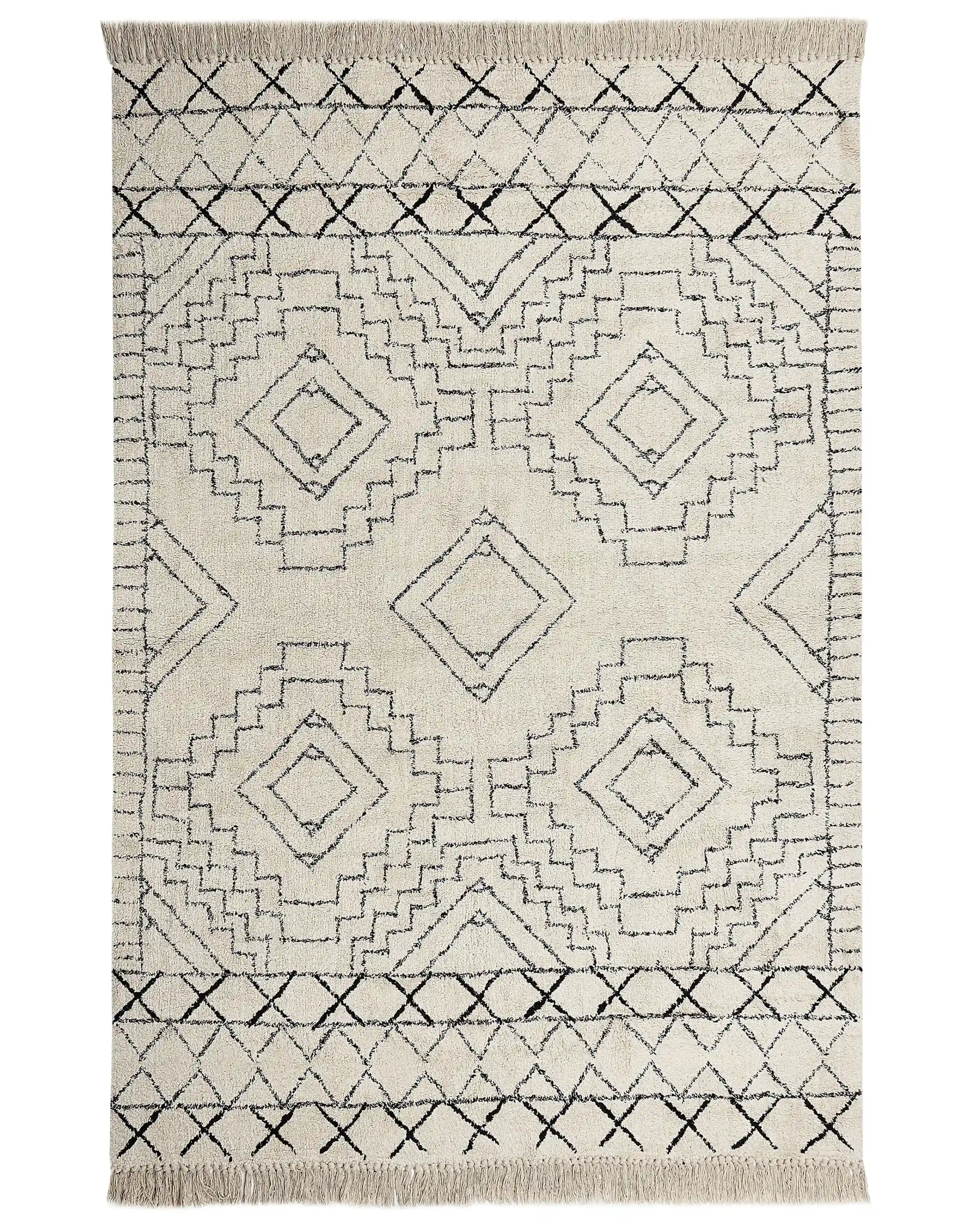 Alfombra ZEYNE Beige 160 x 230 cm Algodón