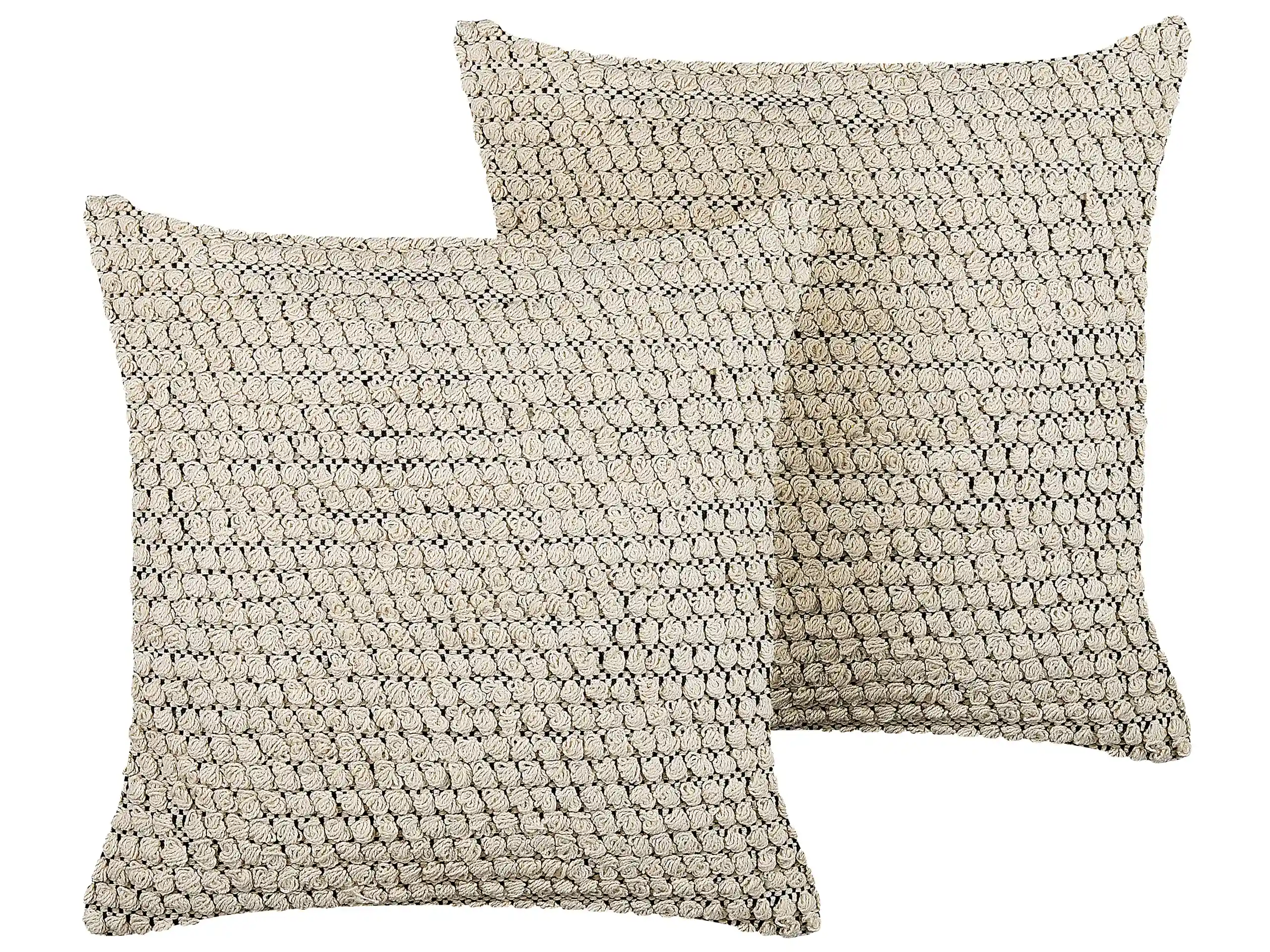 Conjunto de 2 cojines decorativos HOWEA Algodón 45 x 45 cm Beige Patrón geométrico