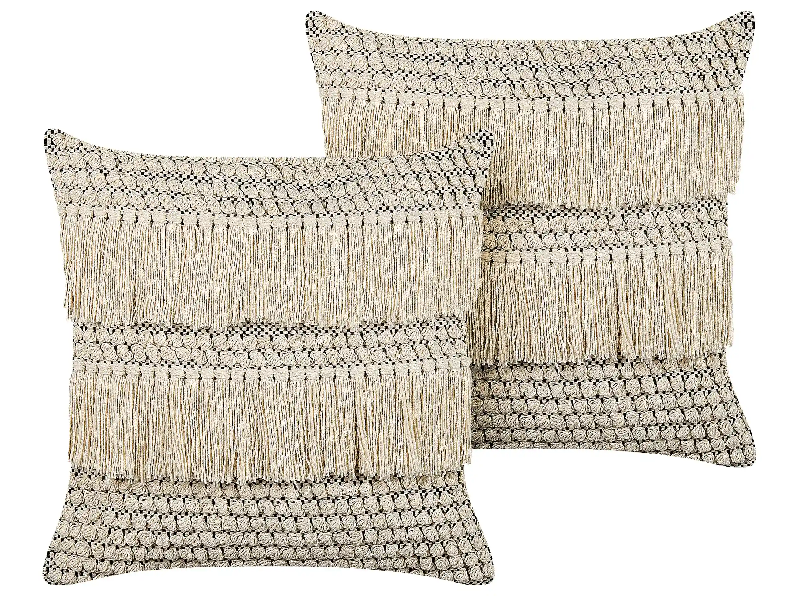 Conjunto de 2 cojines decorativos IRESINE Algodón 45 x 45 cm Beige Patrón geométrico