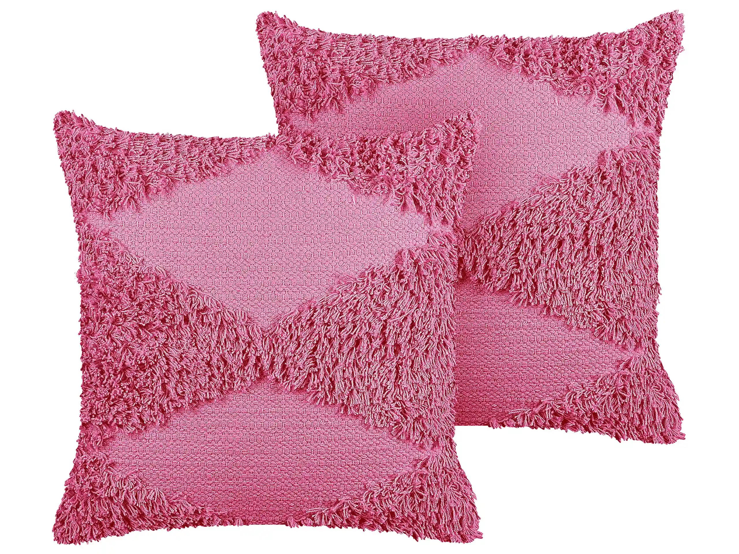 Conjunto de 2 cojines decorativos RHOEO Algodón 45 x 45 cm Rosa