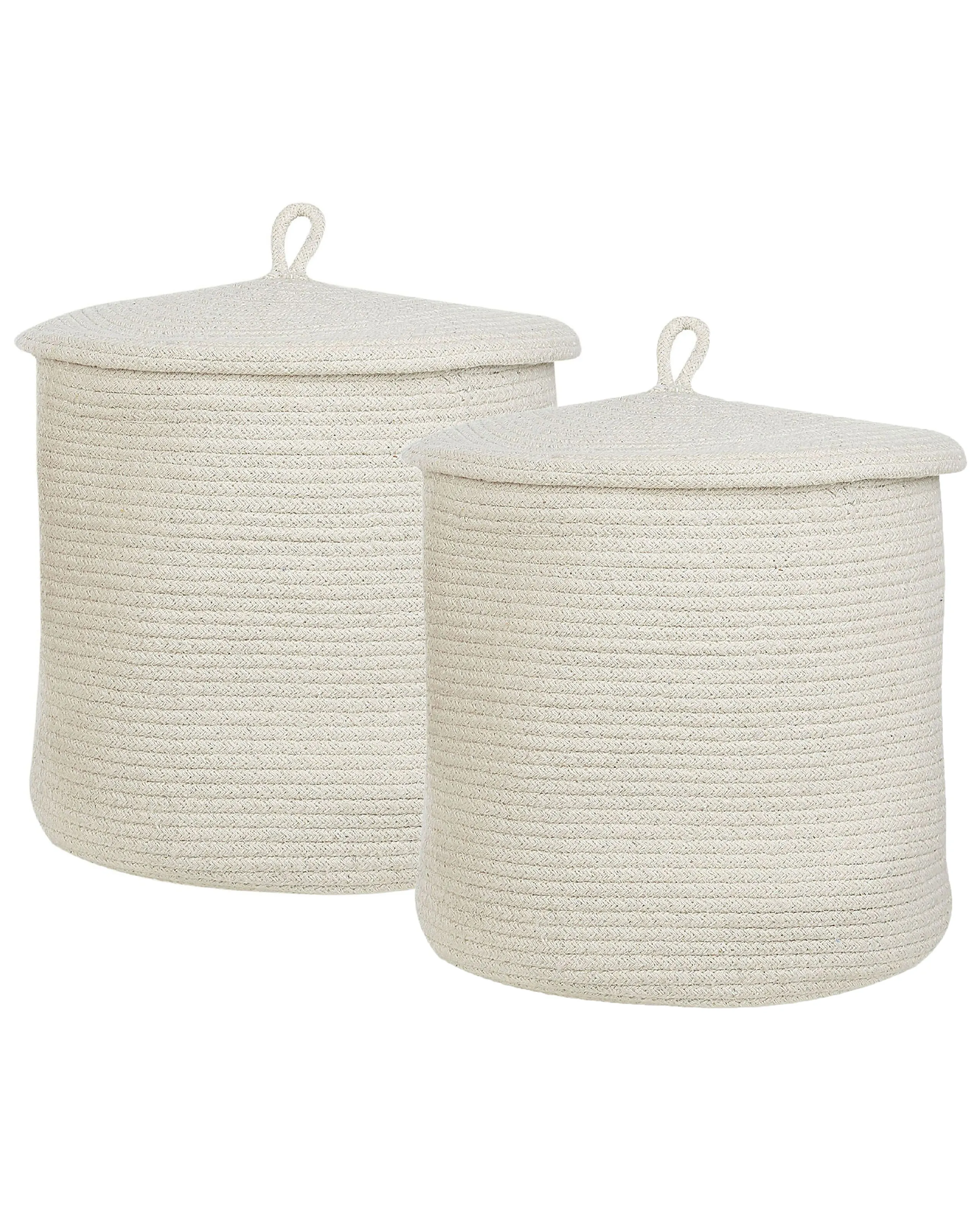 Conjunto de 2 cestas SILOPI Algodón Blanco crema