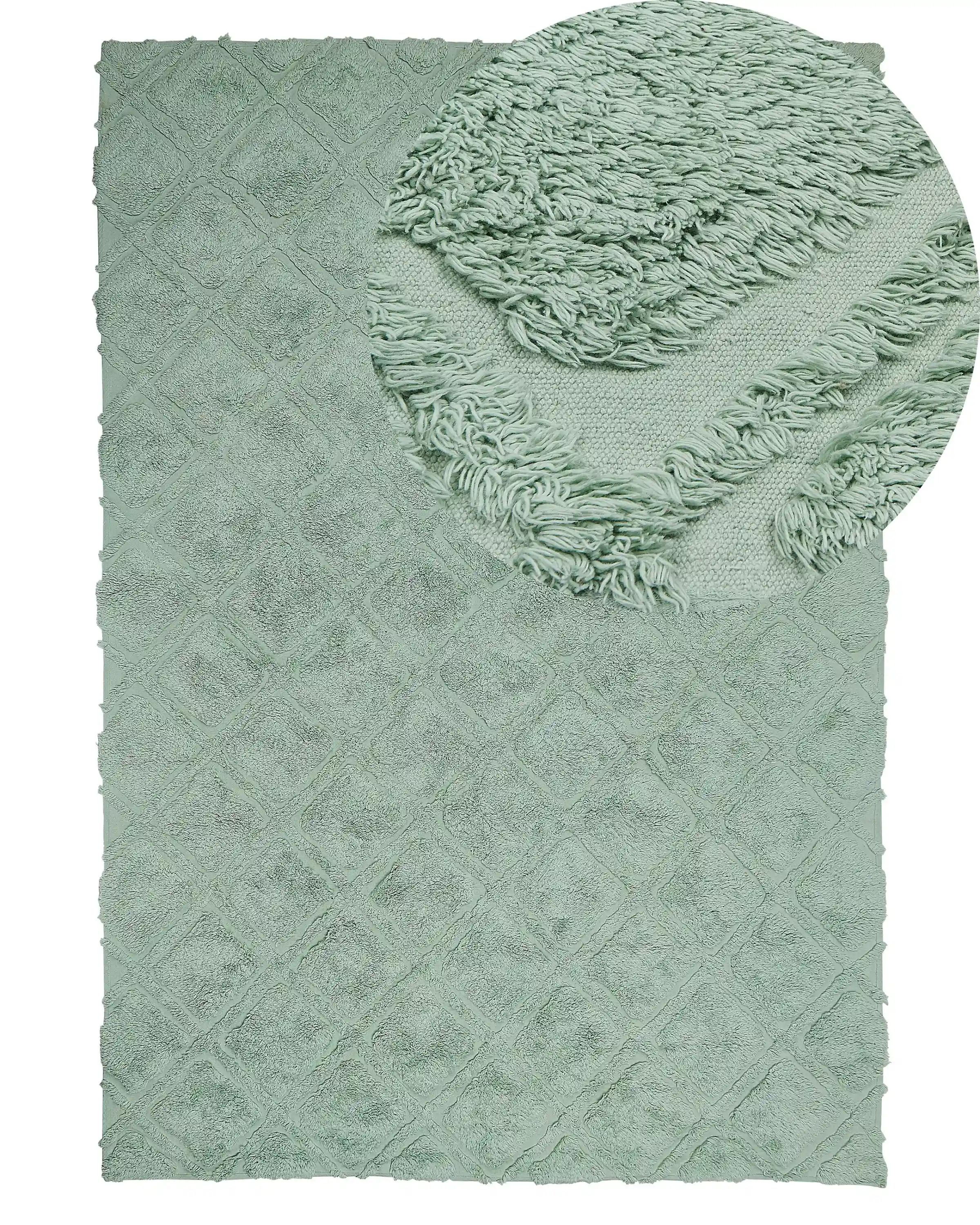 Alfombra HATAY Verde claro 140 x 200 cm Algodón