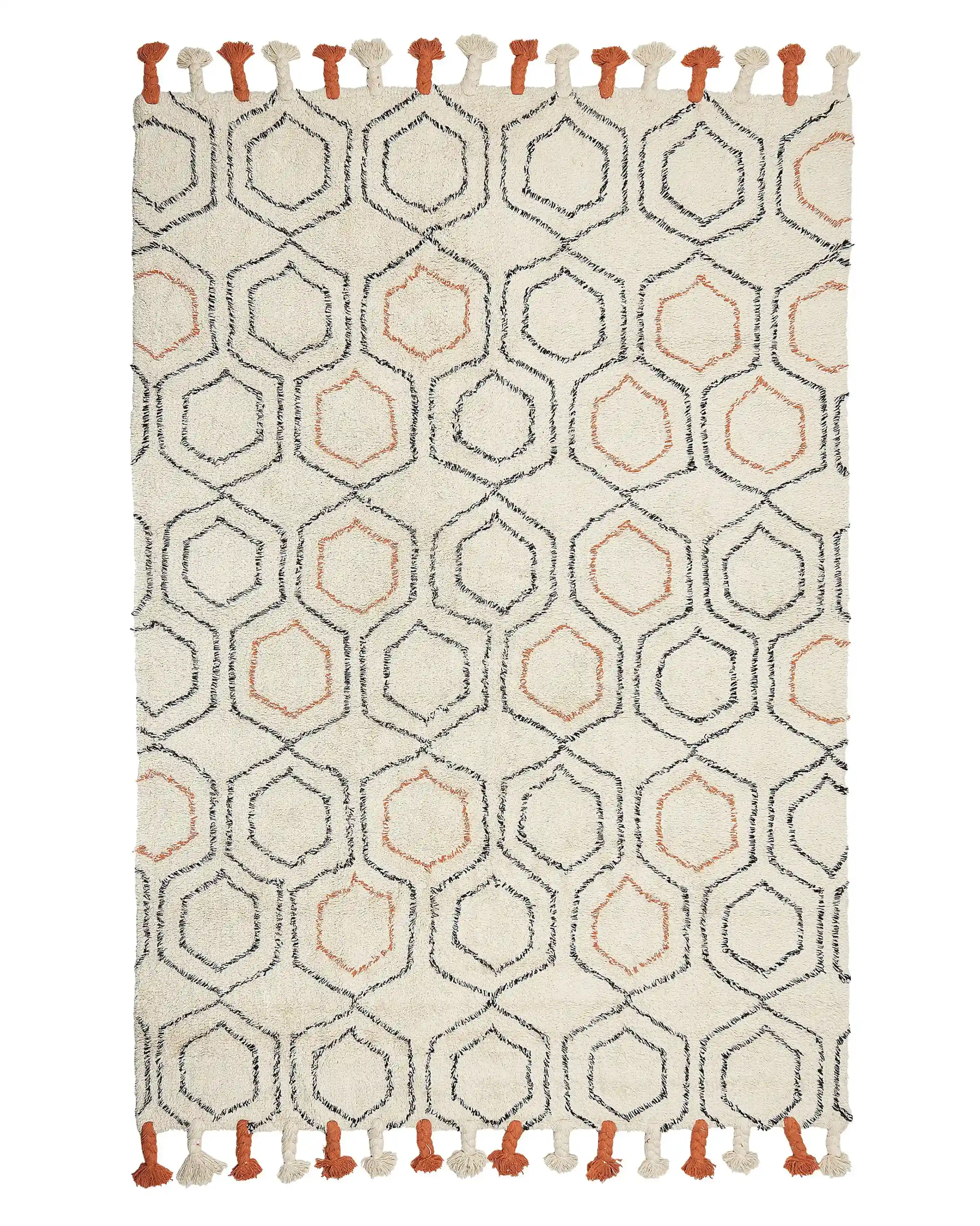 Alfombra HAJIPUR Beige 140 x 200 cm Algodón