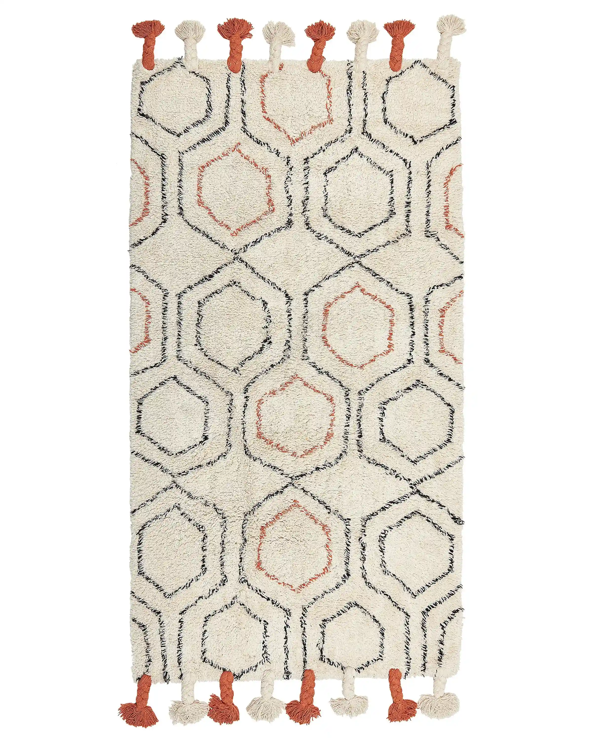 Alfombra HAJIPUR Beige 80 x 150 cm Algodón
