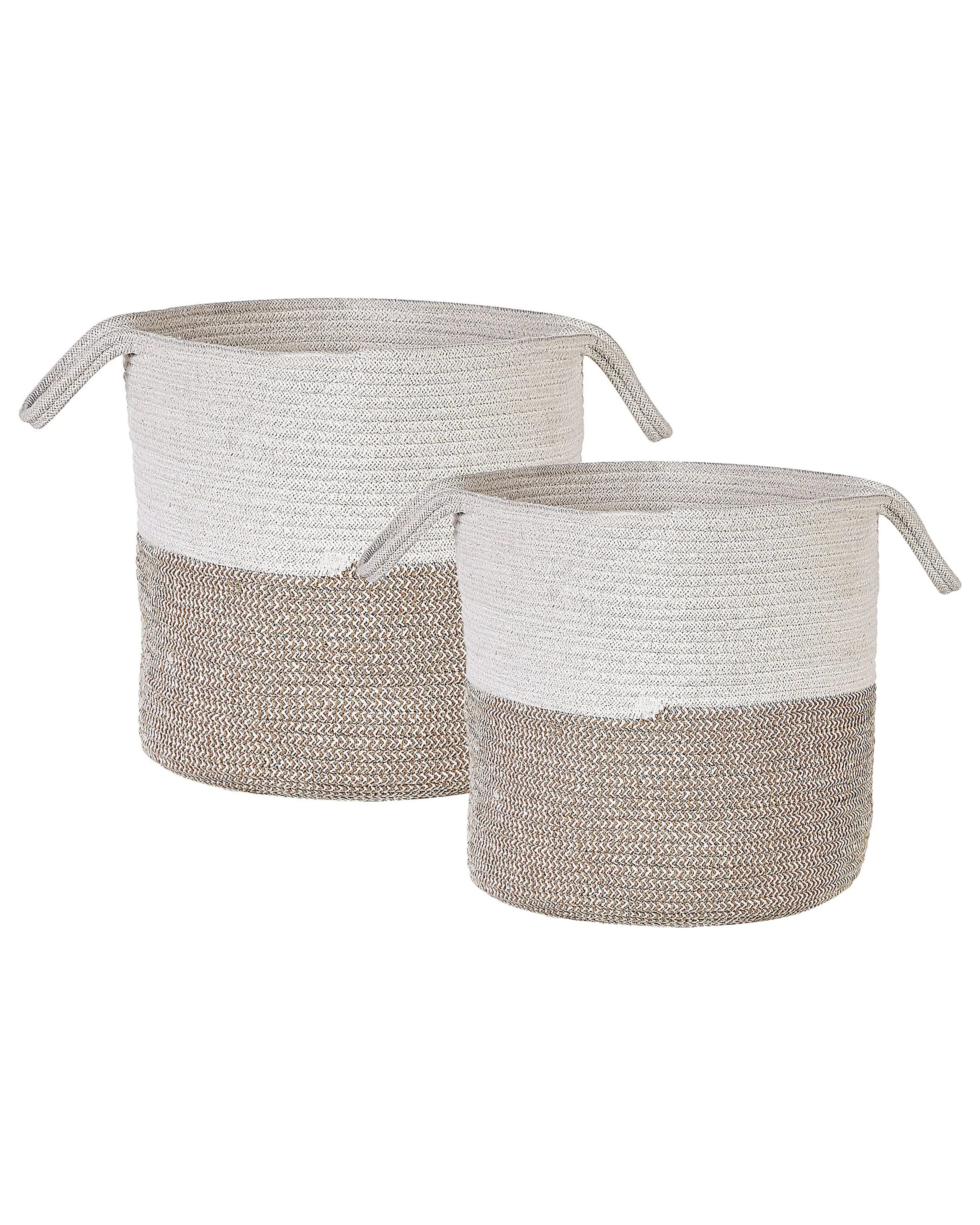 Conjunto de 2 cestas PAZHA Algodón Beige