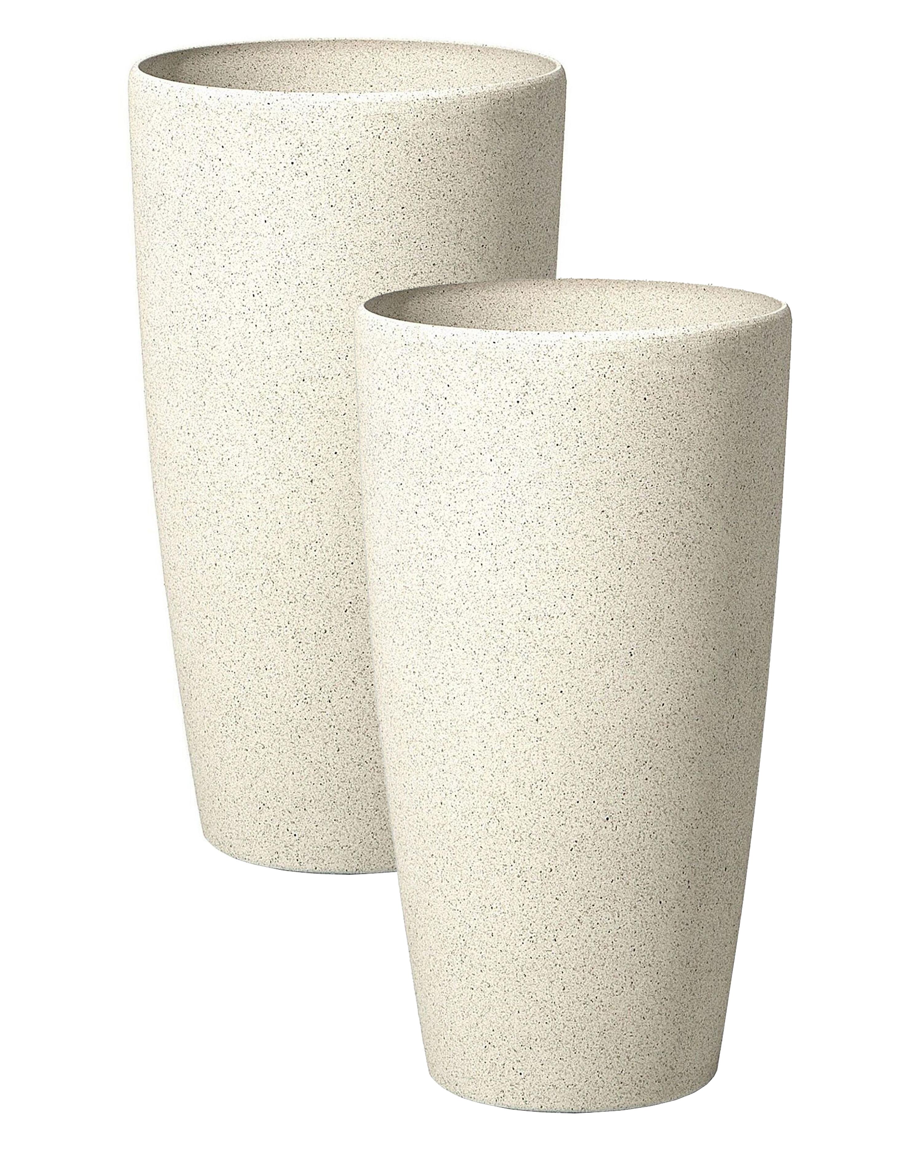 Conjunto de 2 macetas ABDERA 23 cm Beige claro