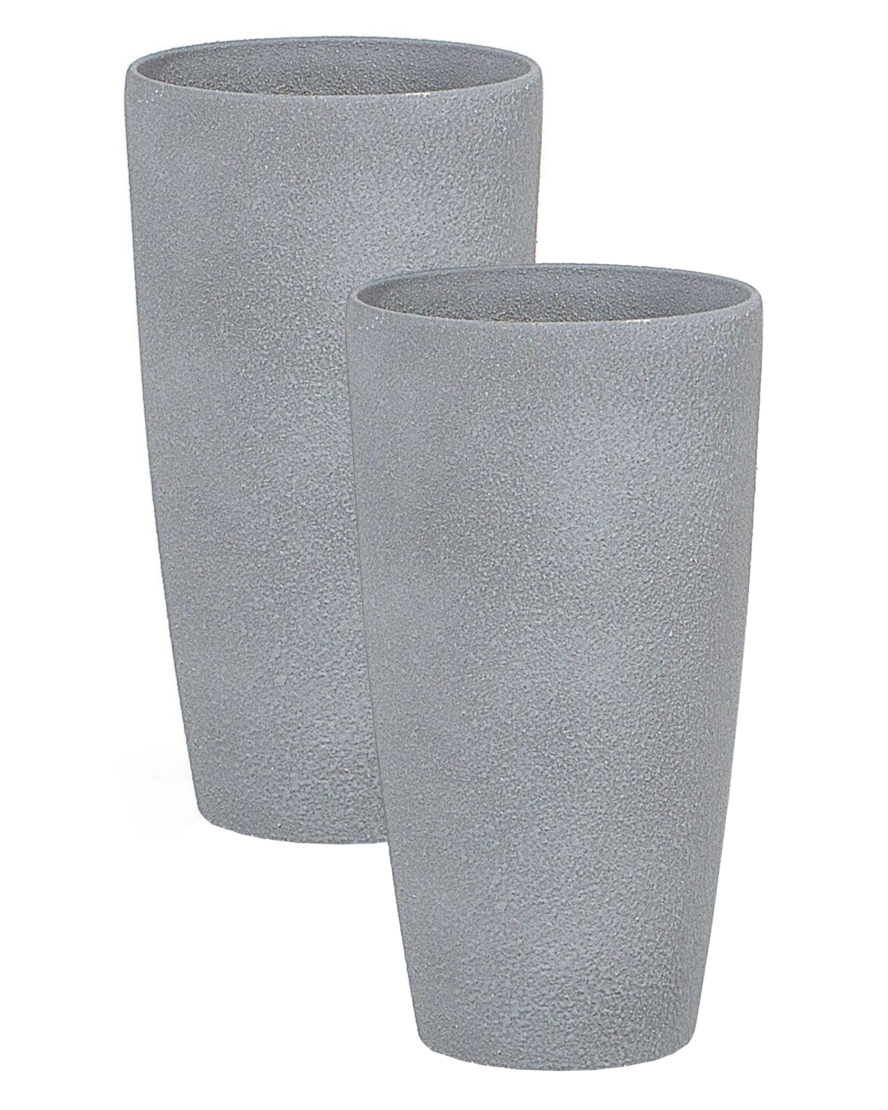 Conjunto de 2 macetas ABDERA 23 cm Gris