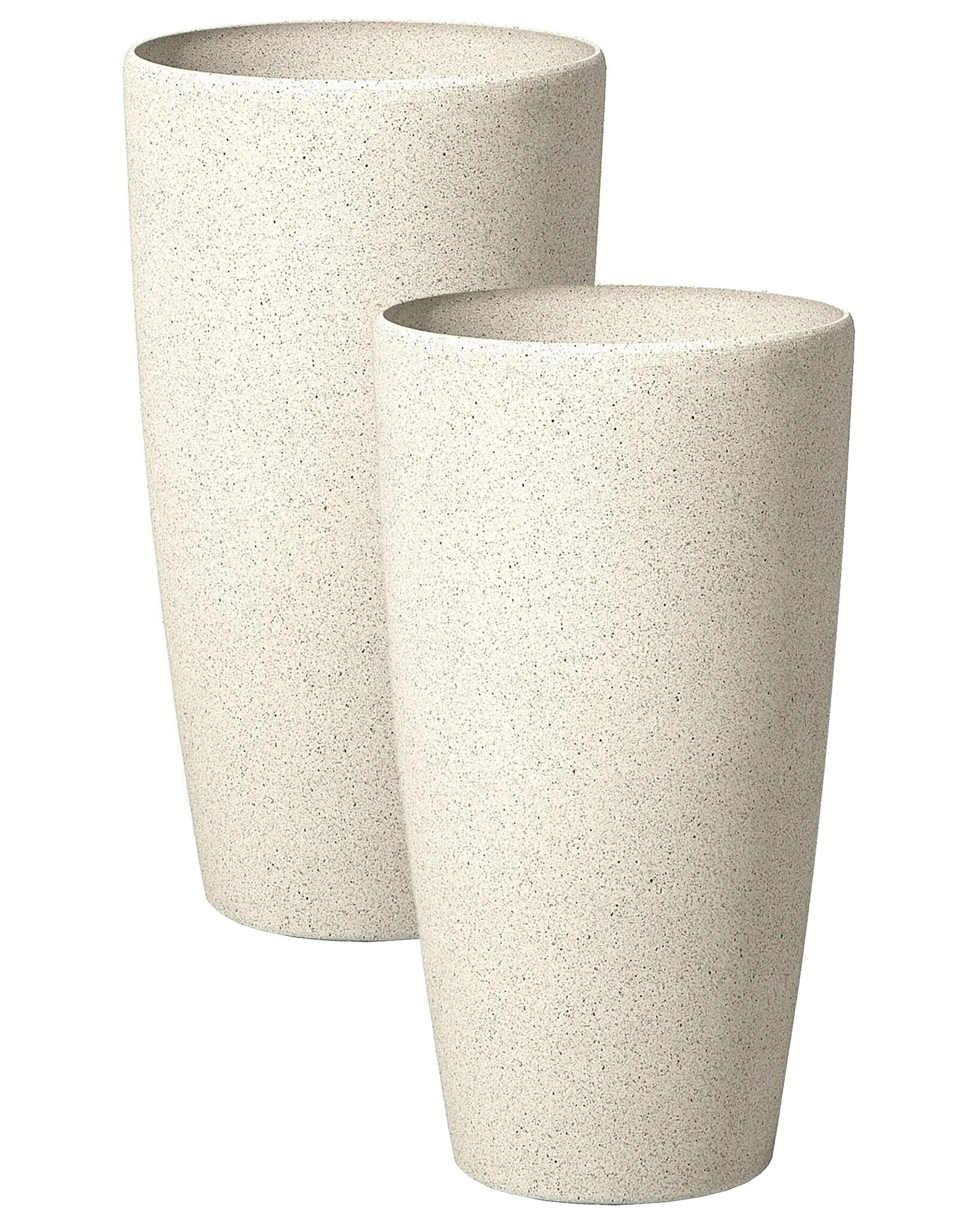 Conjunto de 2 macetas ABDERA 31 cm Beige claro