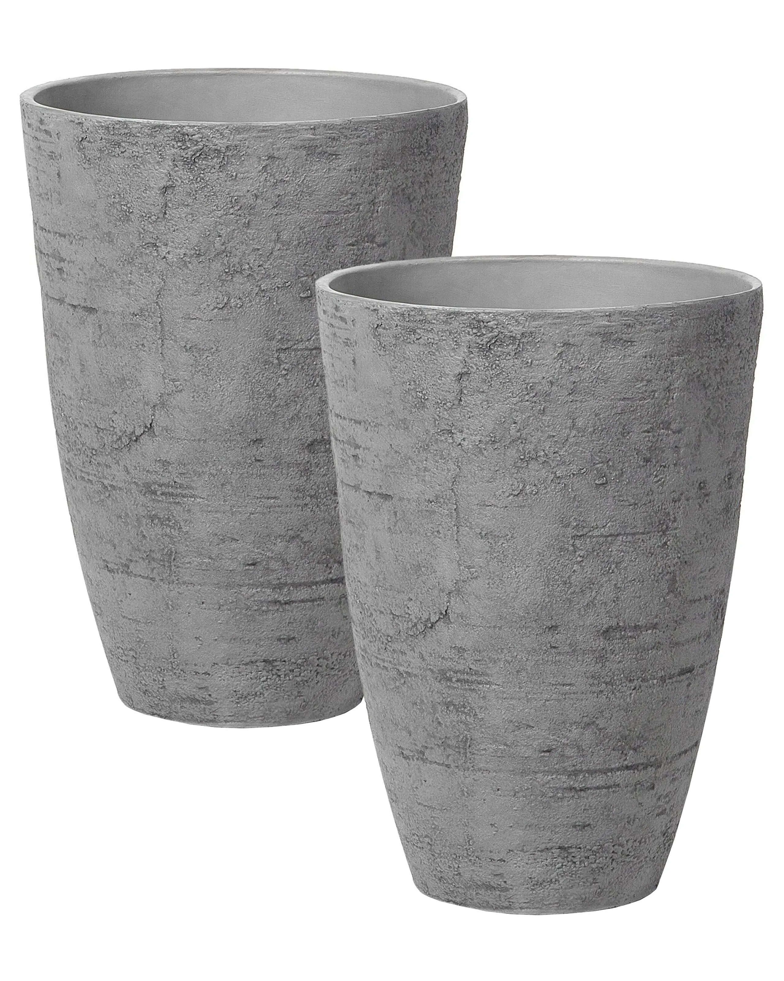 Conjunto de 2 macetas CAMIA 43 cm Gris