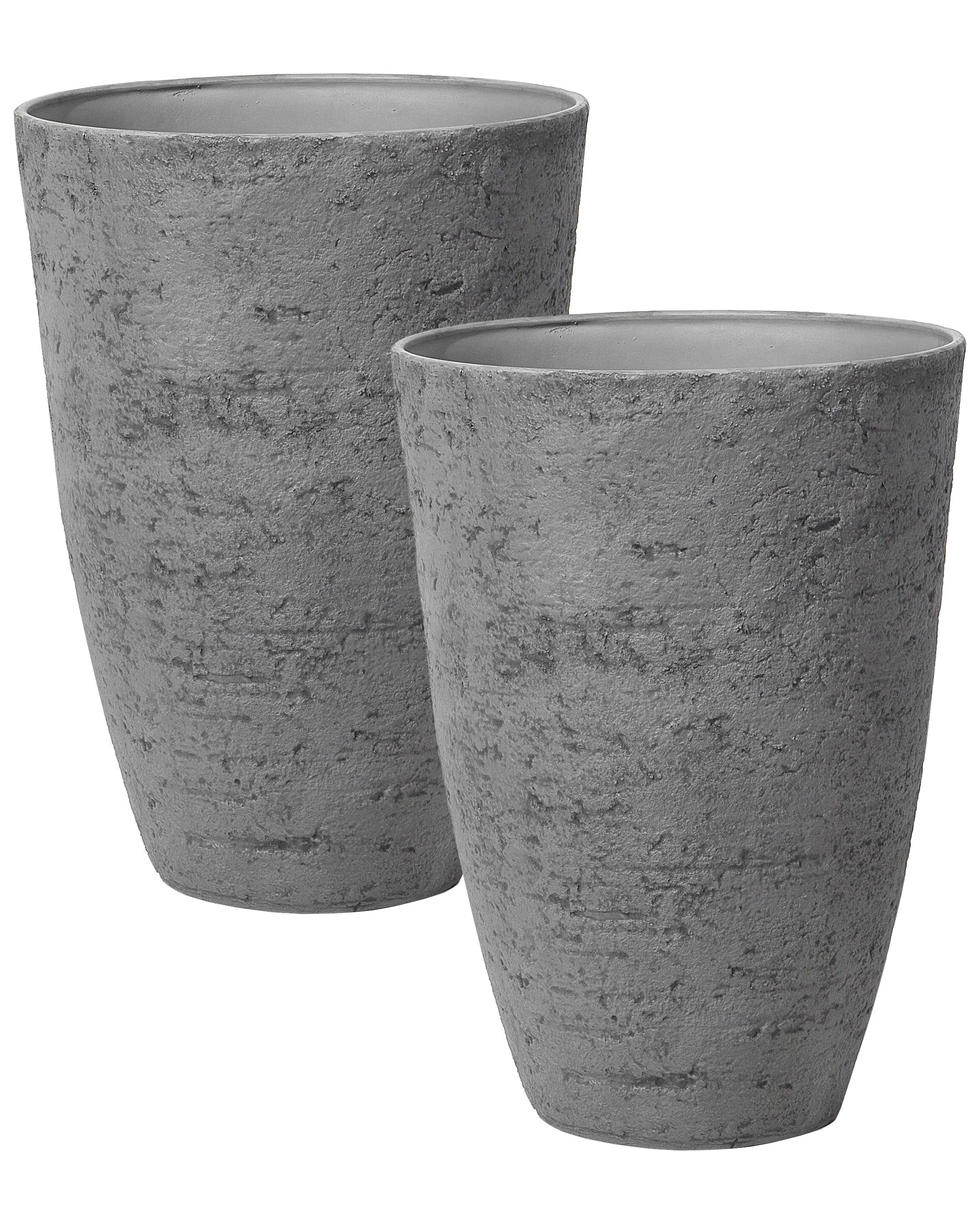 Conjunto de 2 macetas CAMIA 51 cm Gris