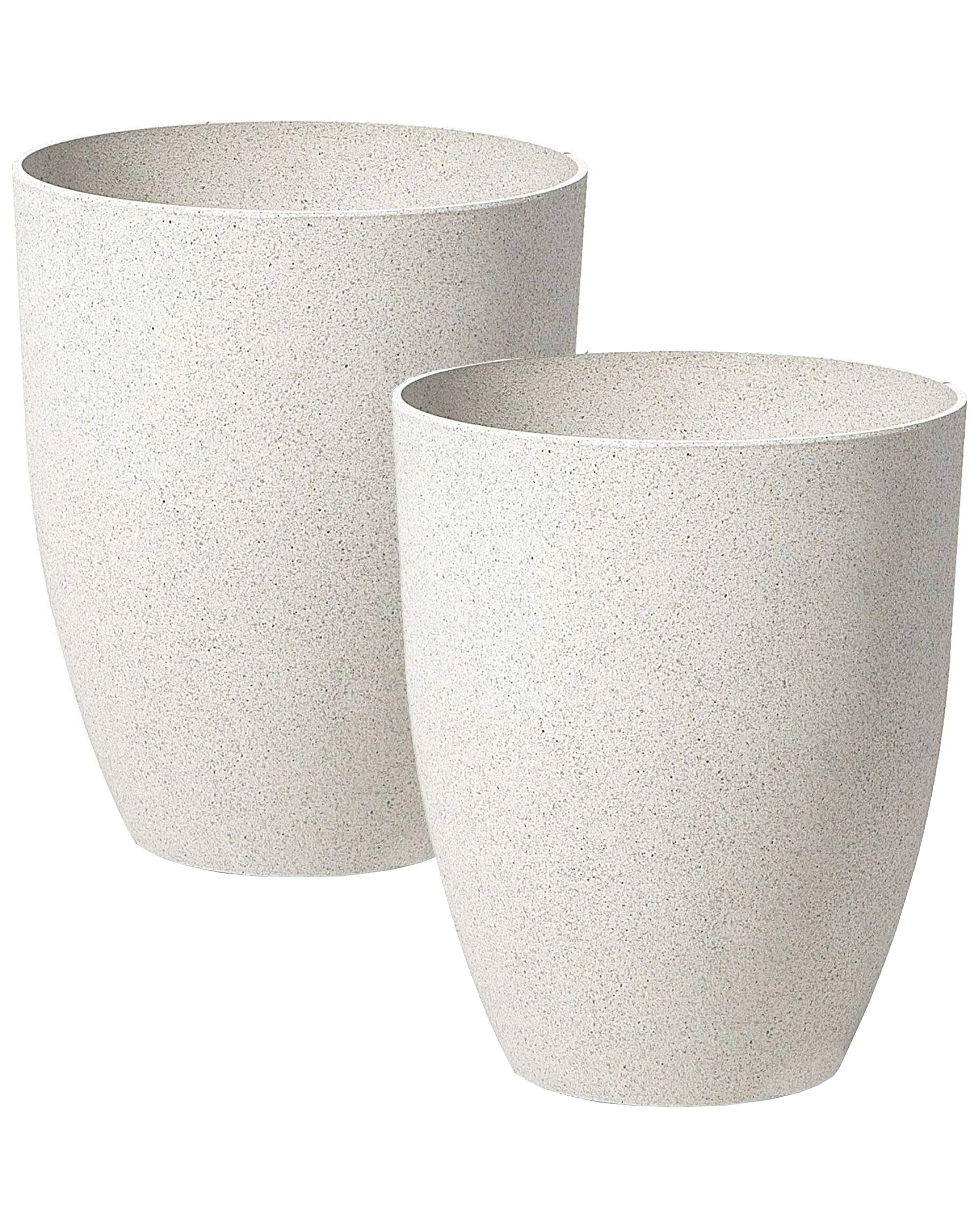 Conjunto de 2 macetas CROTON 43 cm Blanco crema