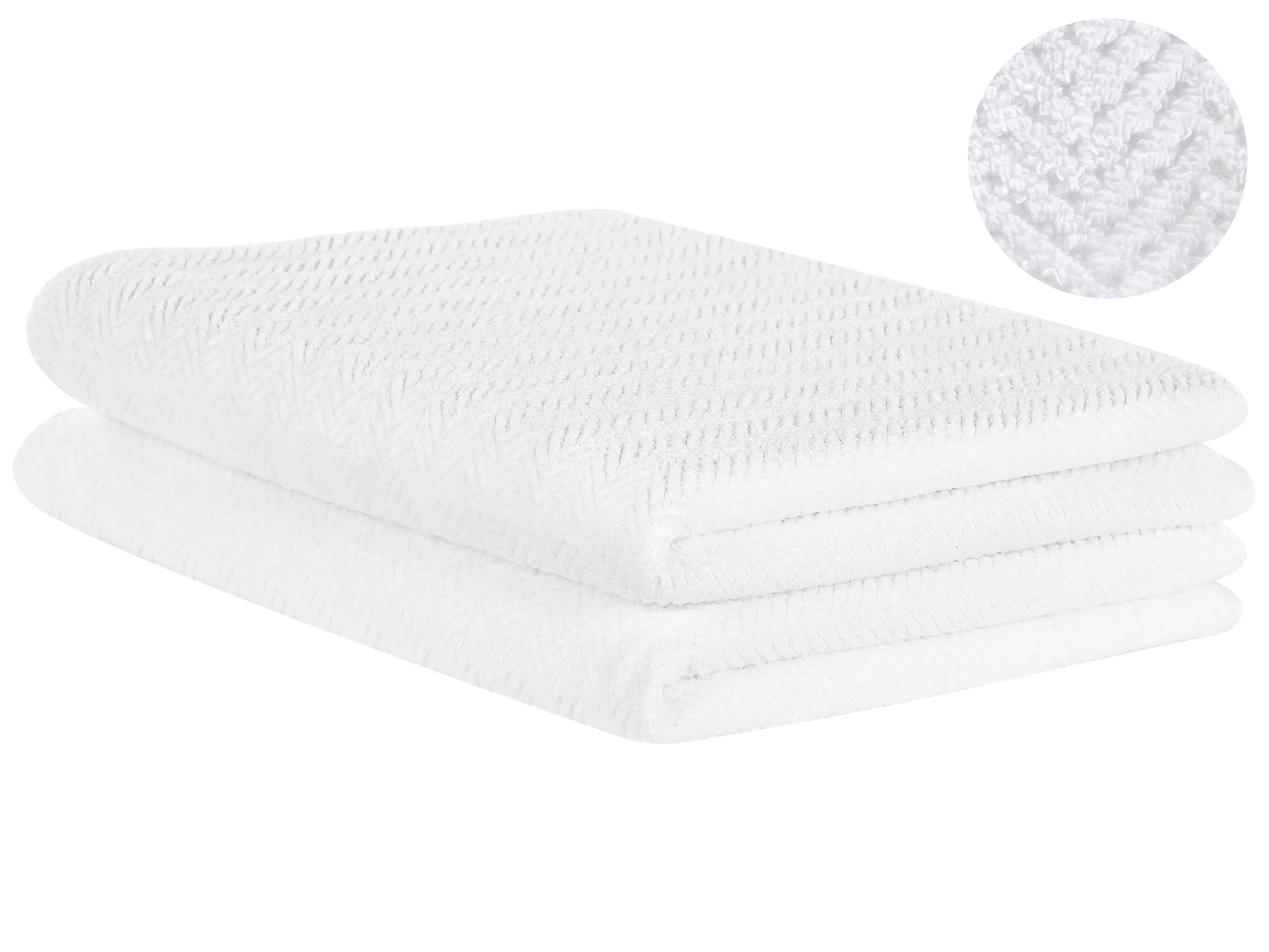 Conjunto de 2 toallas MITIARO Felpa de algodón Blanco