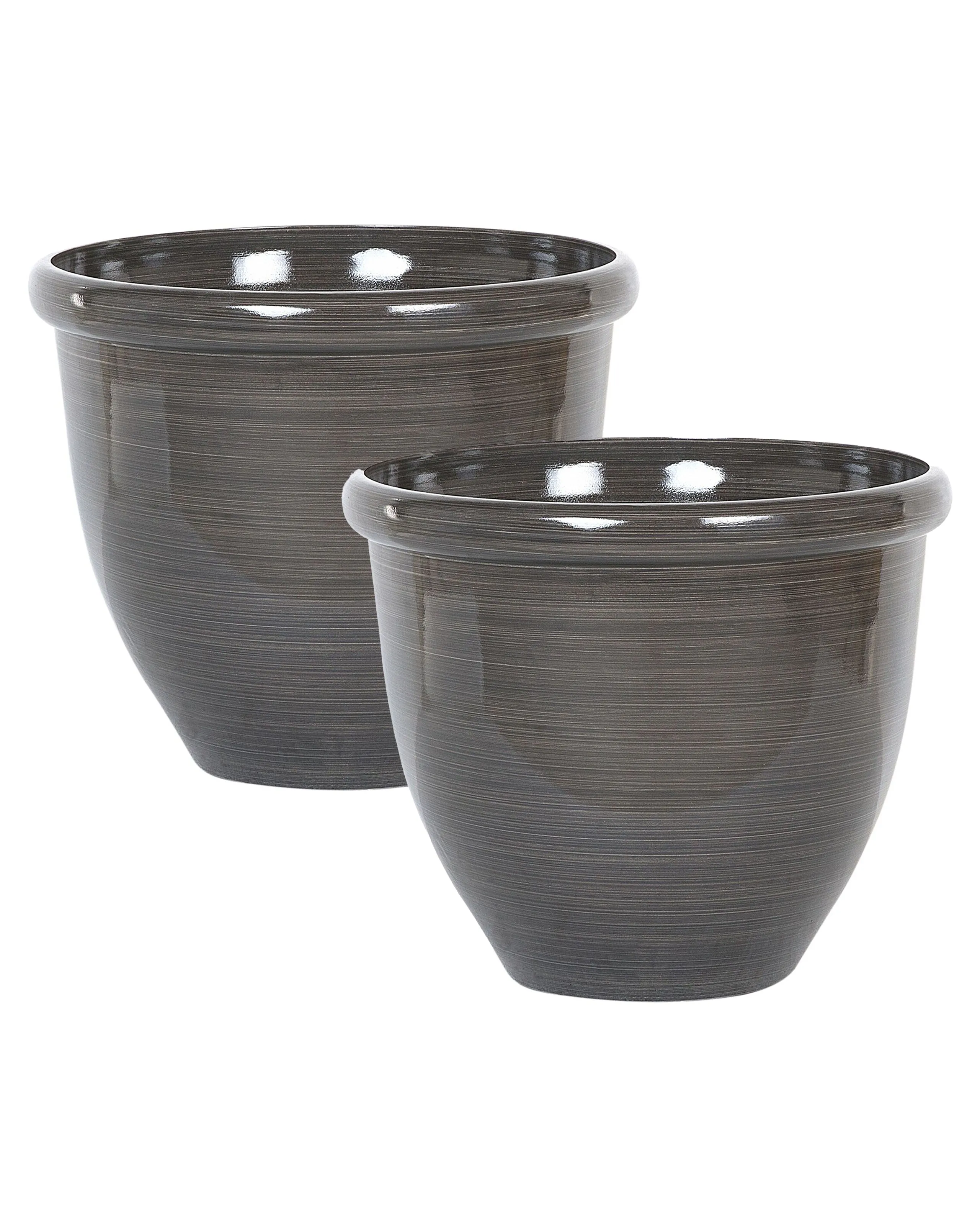 Conjunto de 2 macetas TESALIA 44 cm Marrón