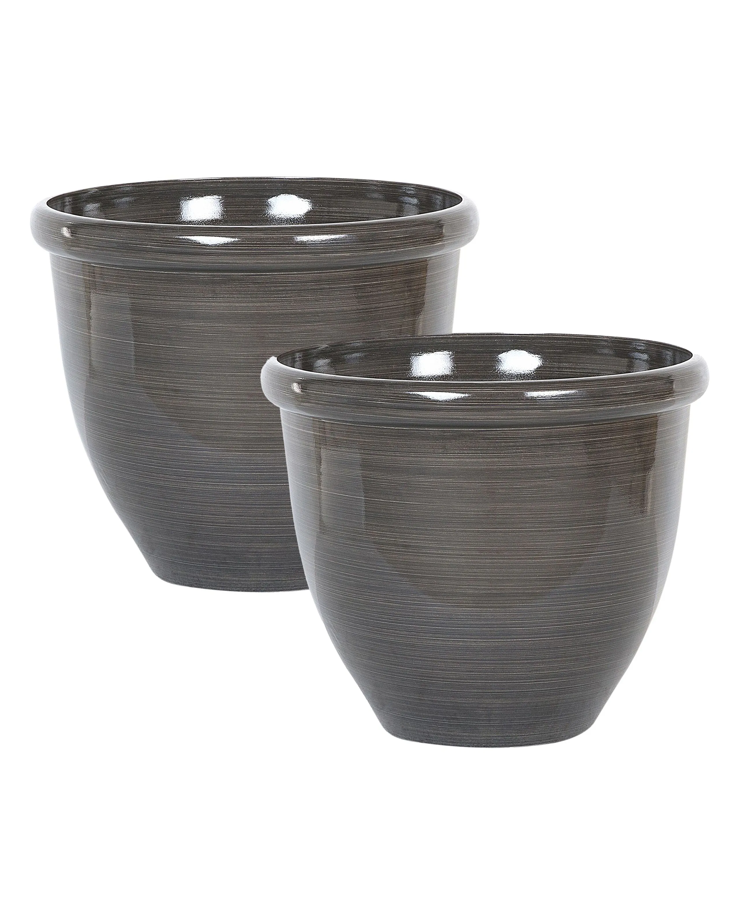 Conjunto de 2 macetas TESALIA 40 cm Marrón