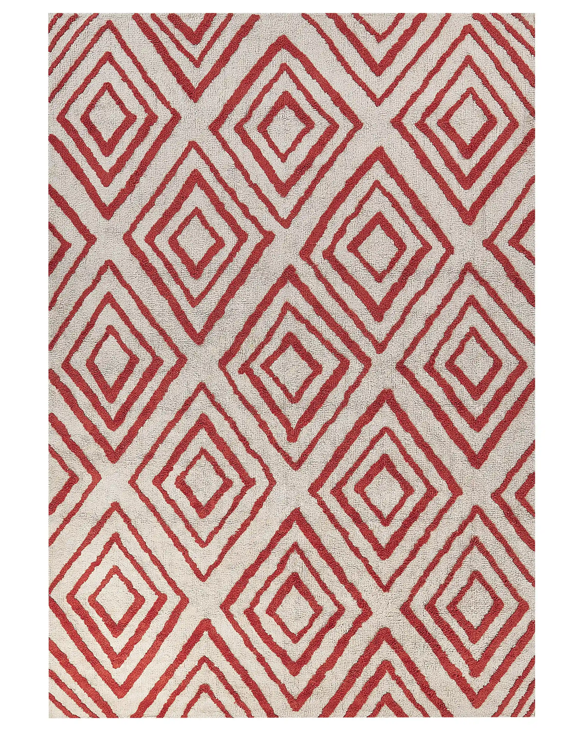 Alfombra HASKOY Rojo 160 x 230 cm Algodón