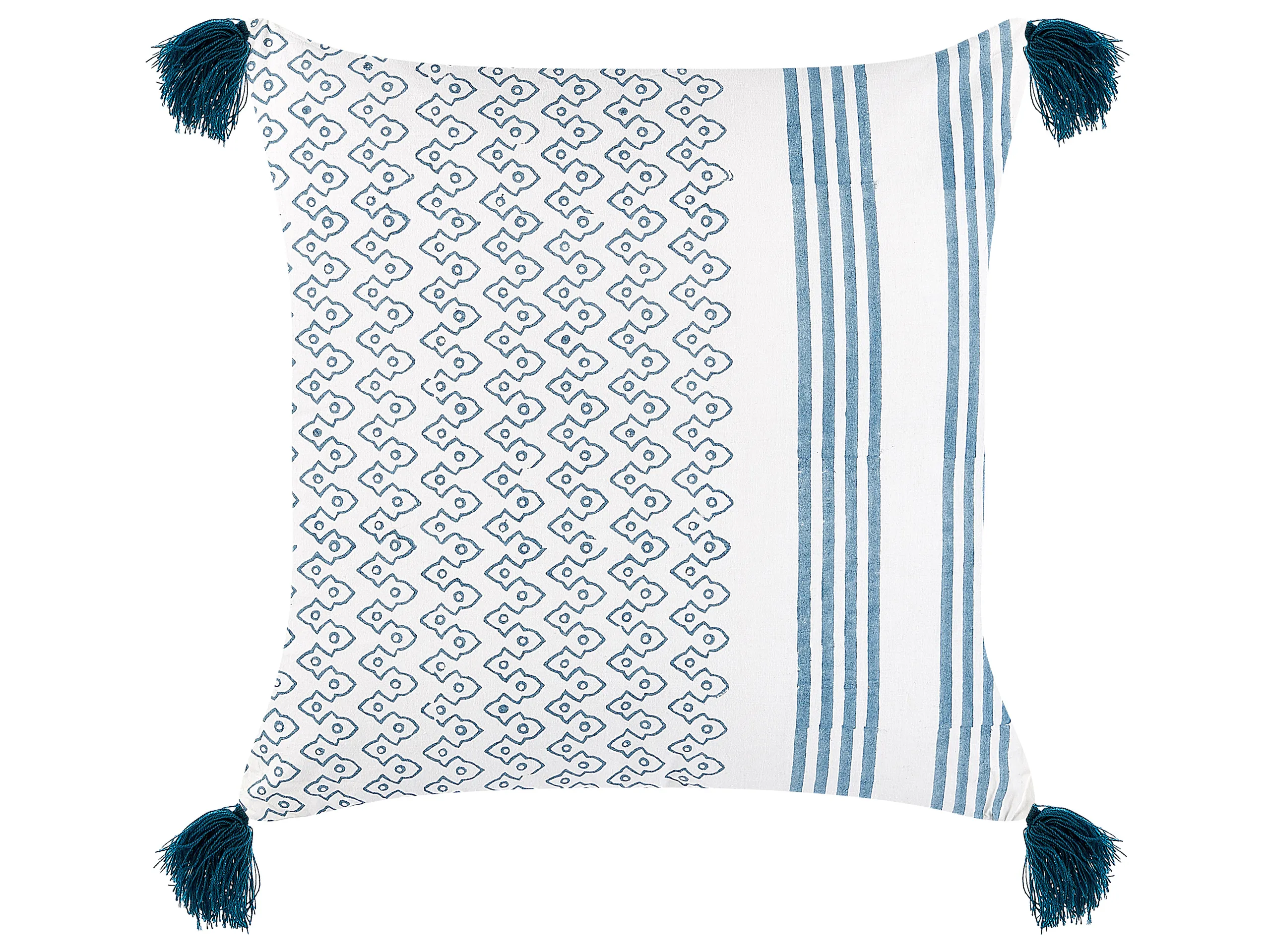 Cojín decorativo TILIA Algodón 45 x 45 cm Azul Patrón geométrico