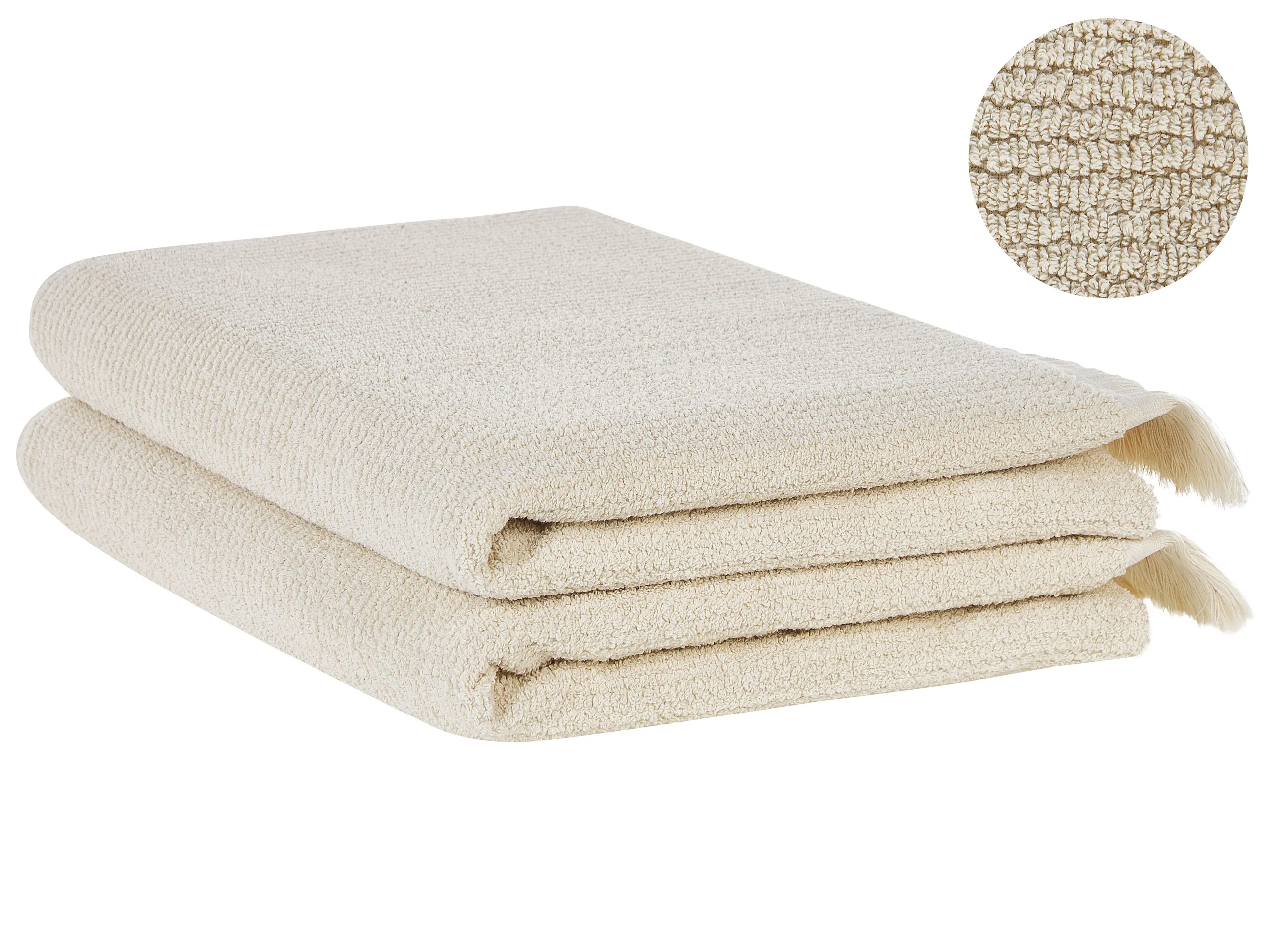 Conjunto de 2 toallas ATIU Felpa de algodón Beige