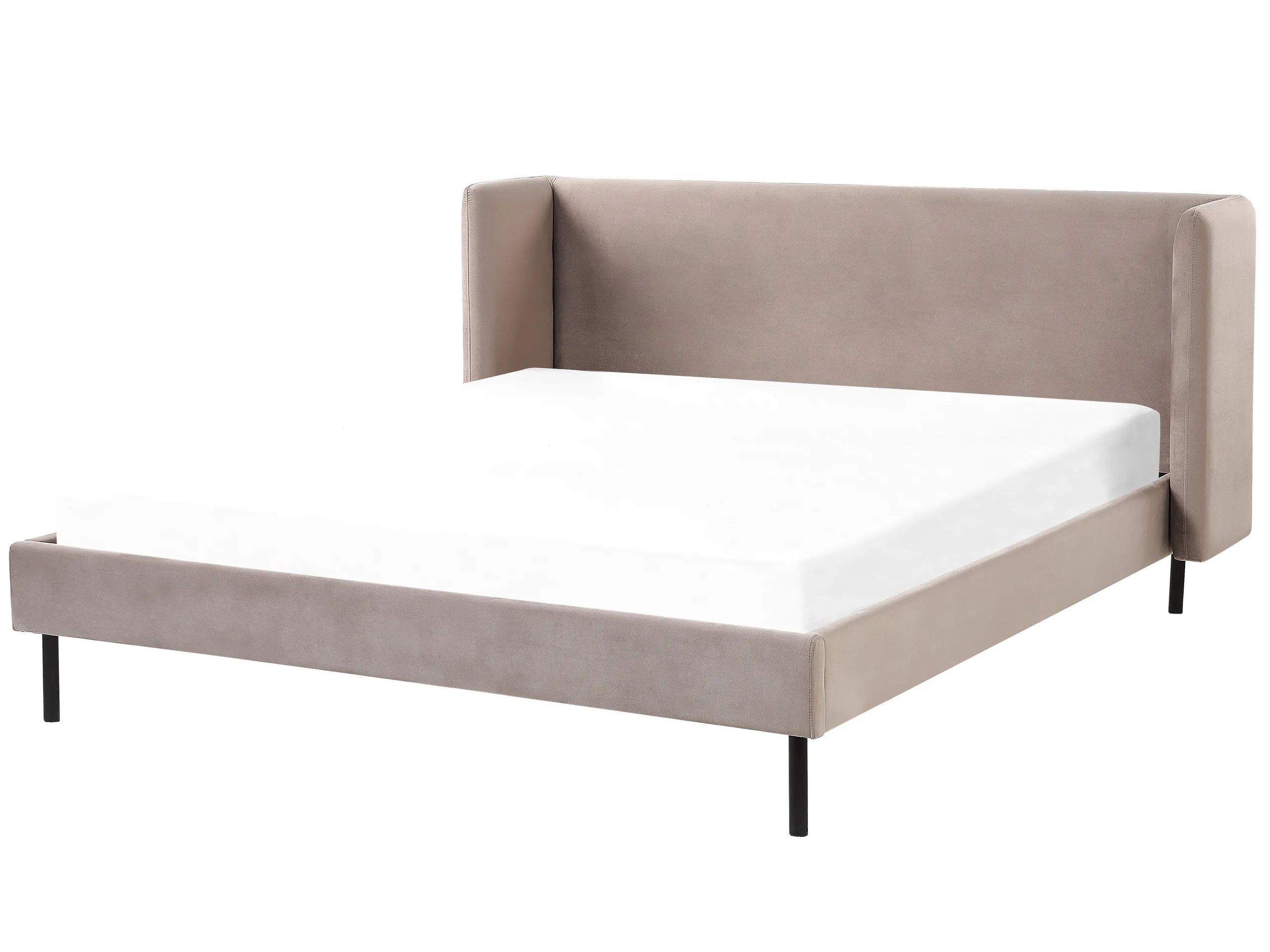 Cama Terciopelo ARETTE 160 x 200 cm Gris pardo