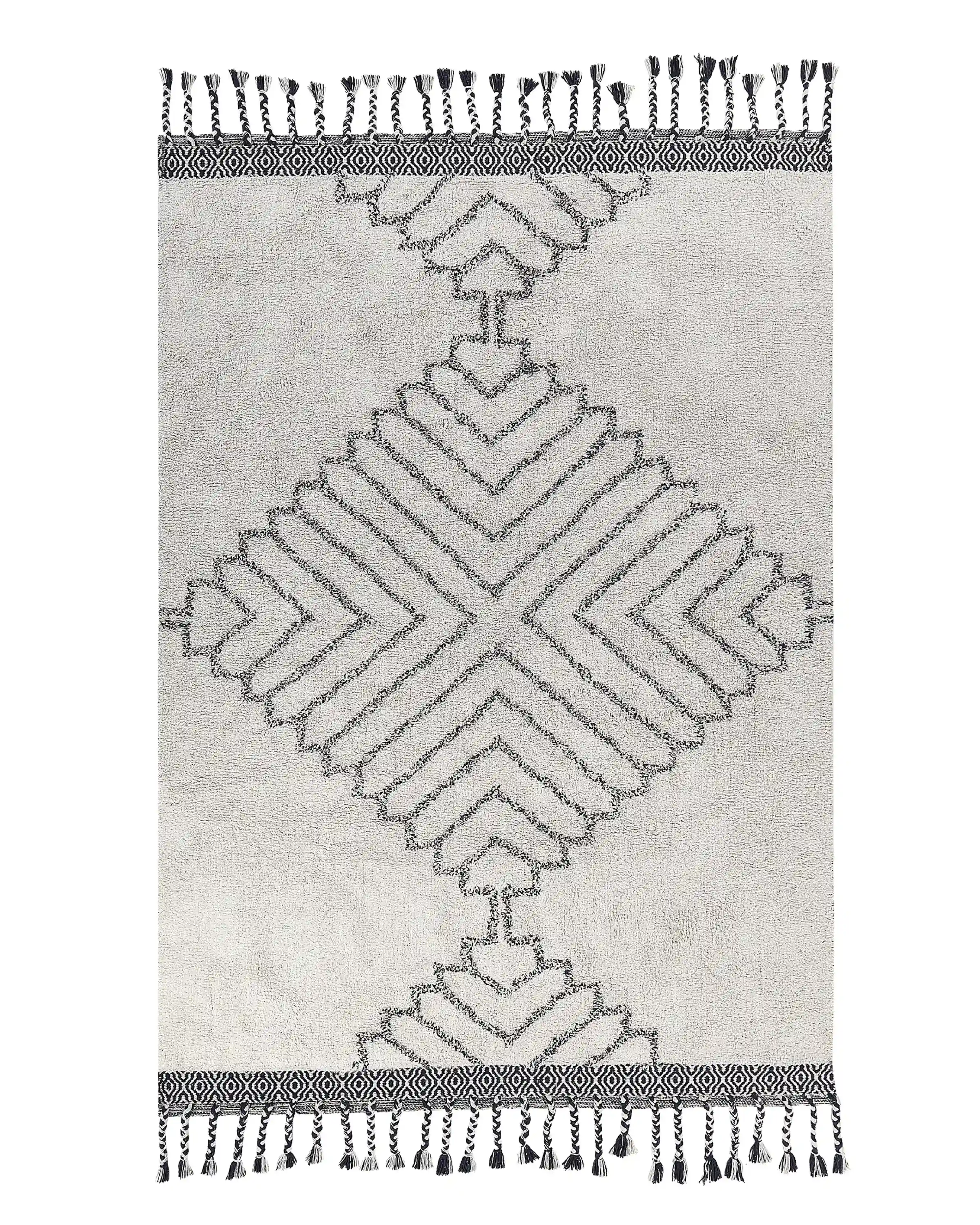 Alfombra ERAY Beige claro 140 x 200 cm Algodón