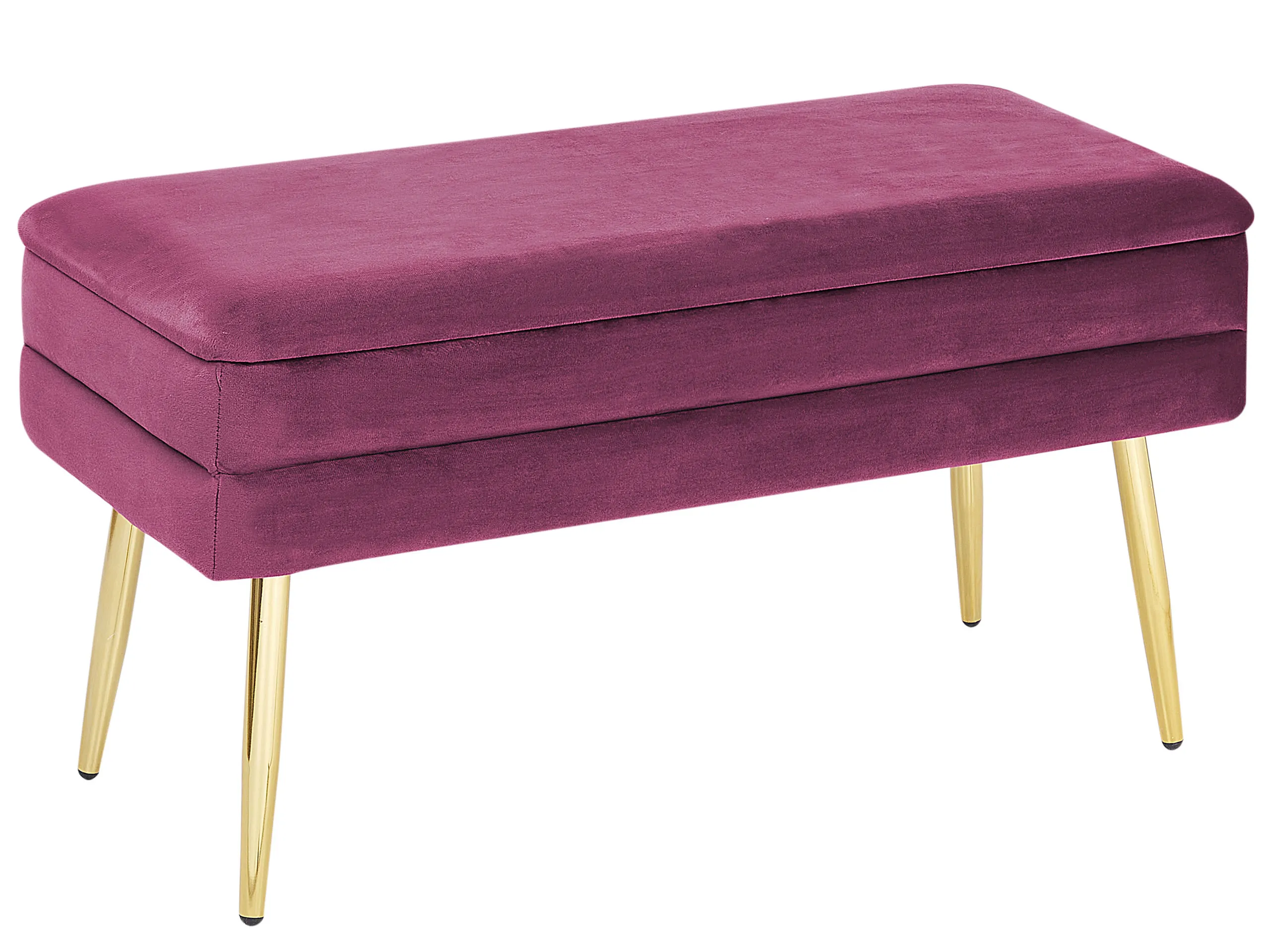 Upholstered Storage Bench DURHAM Velvet Burgundy